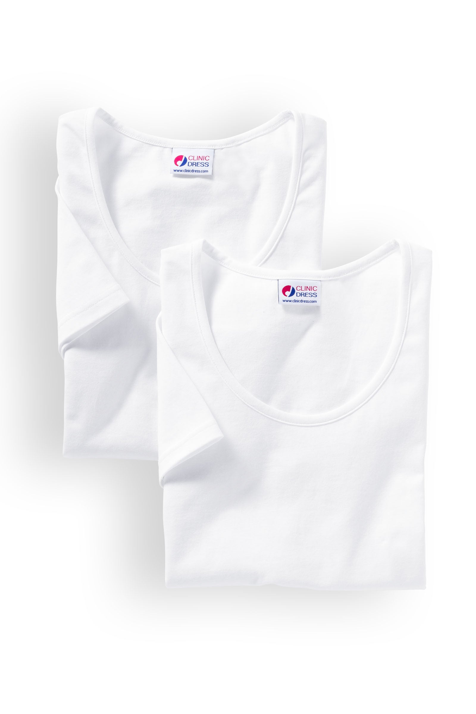 Baumwoll Shirts Damen Doppelpack - 1/2 Arm weiß, Vorderansicht
