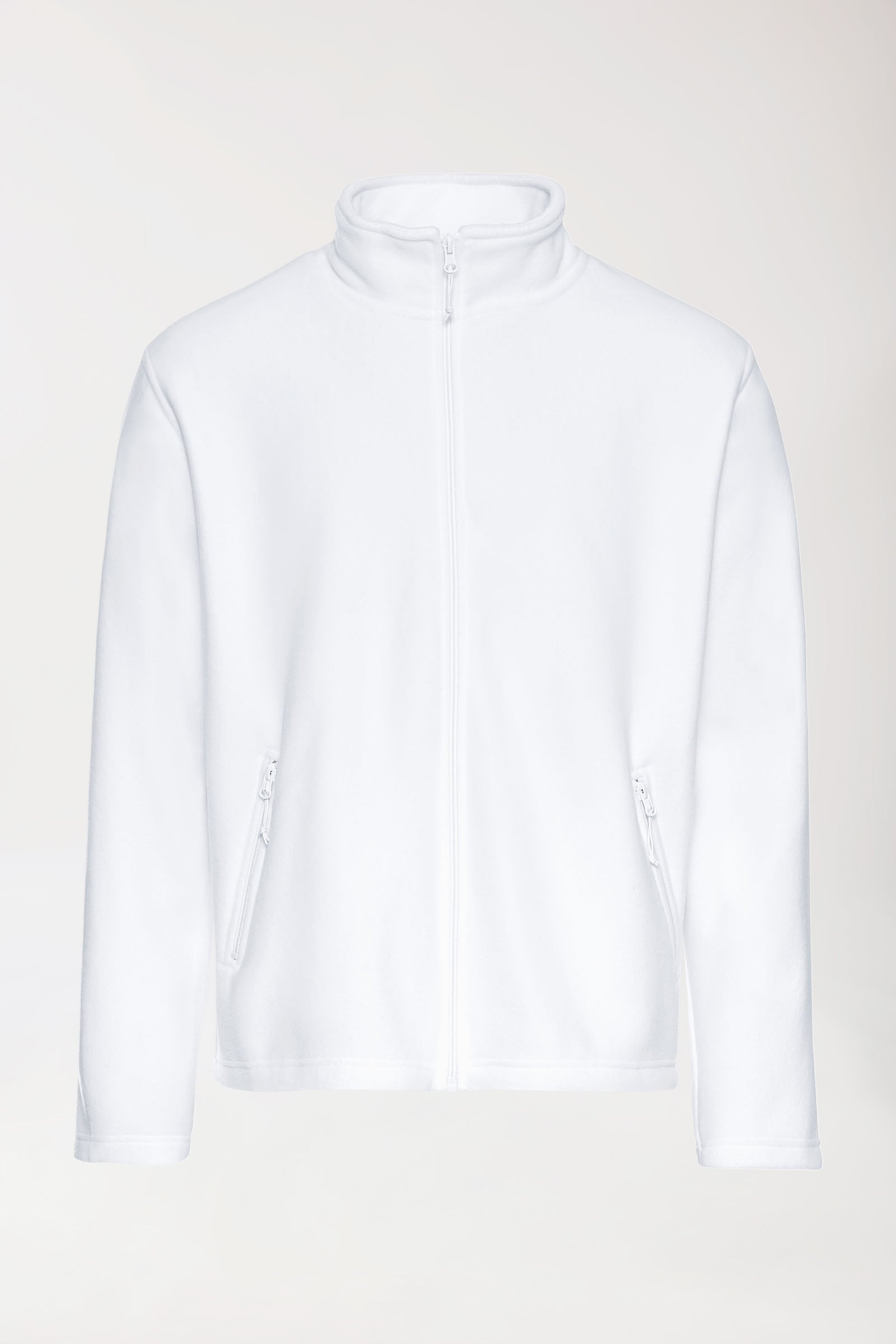 Fleecejacke Herren - Stehkragen weiß
