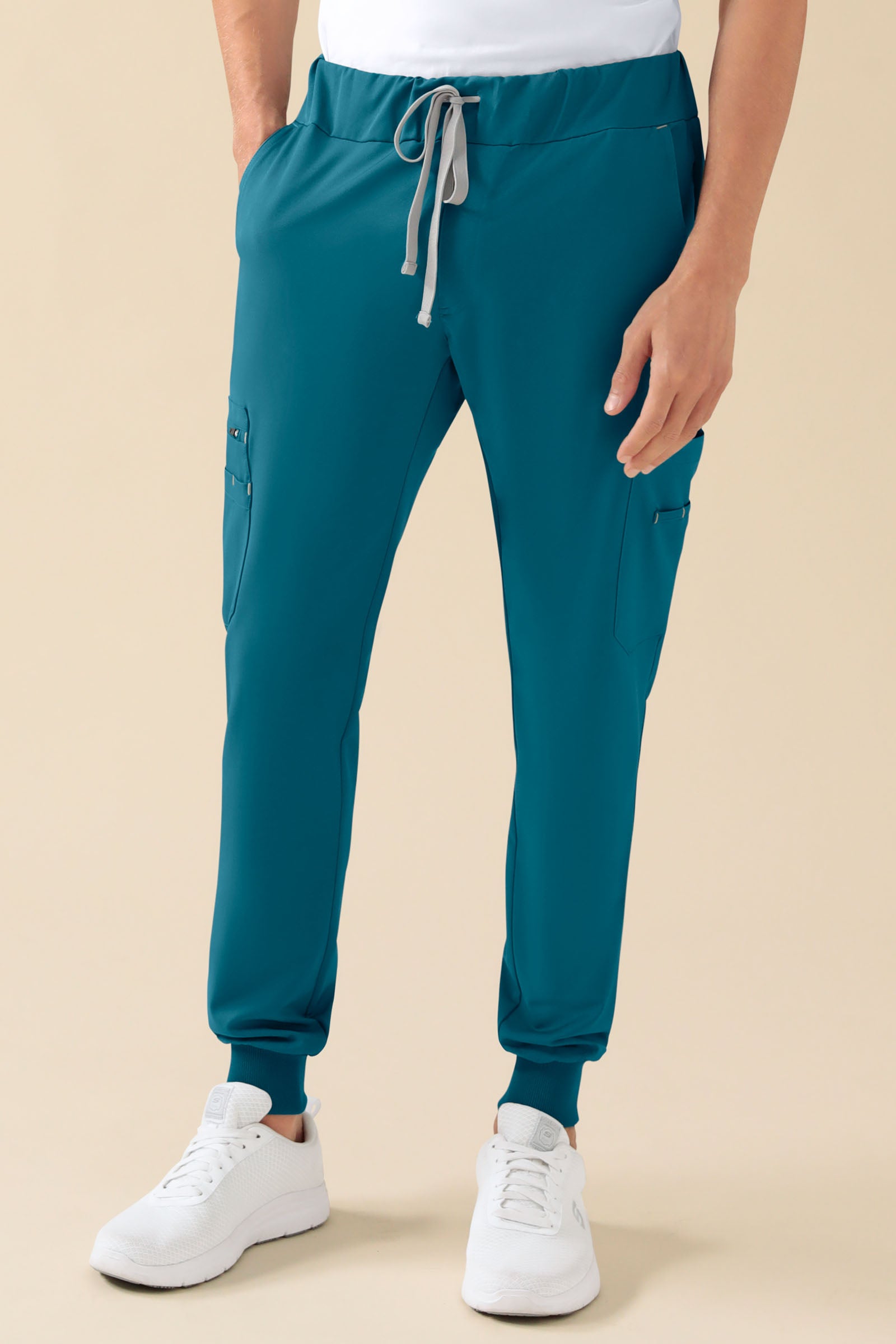 KAERE Hose Herren - Saumbündchen mit Beintaschen petrol