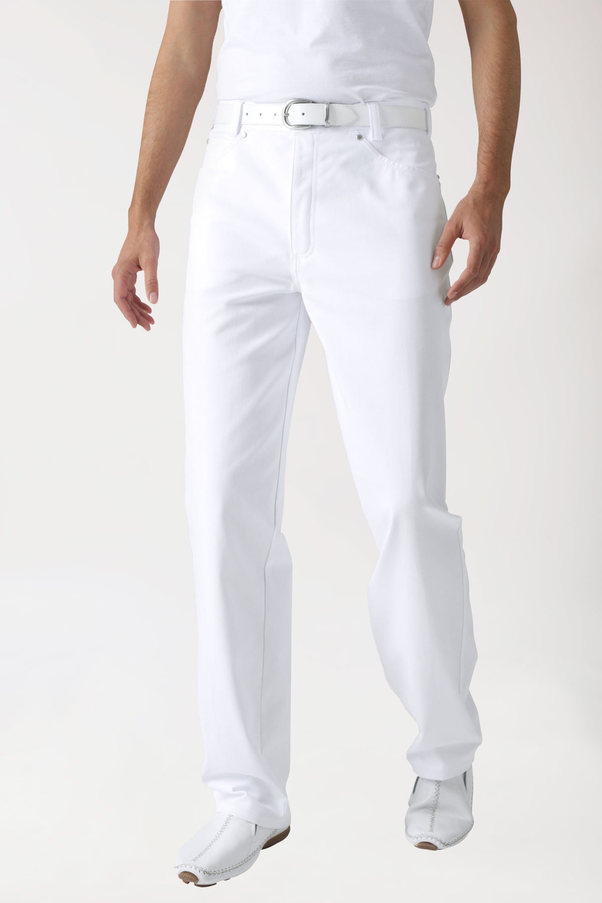 5-Pocket Hose Herren - Jeanslook weiß