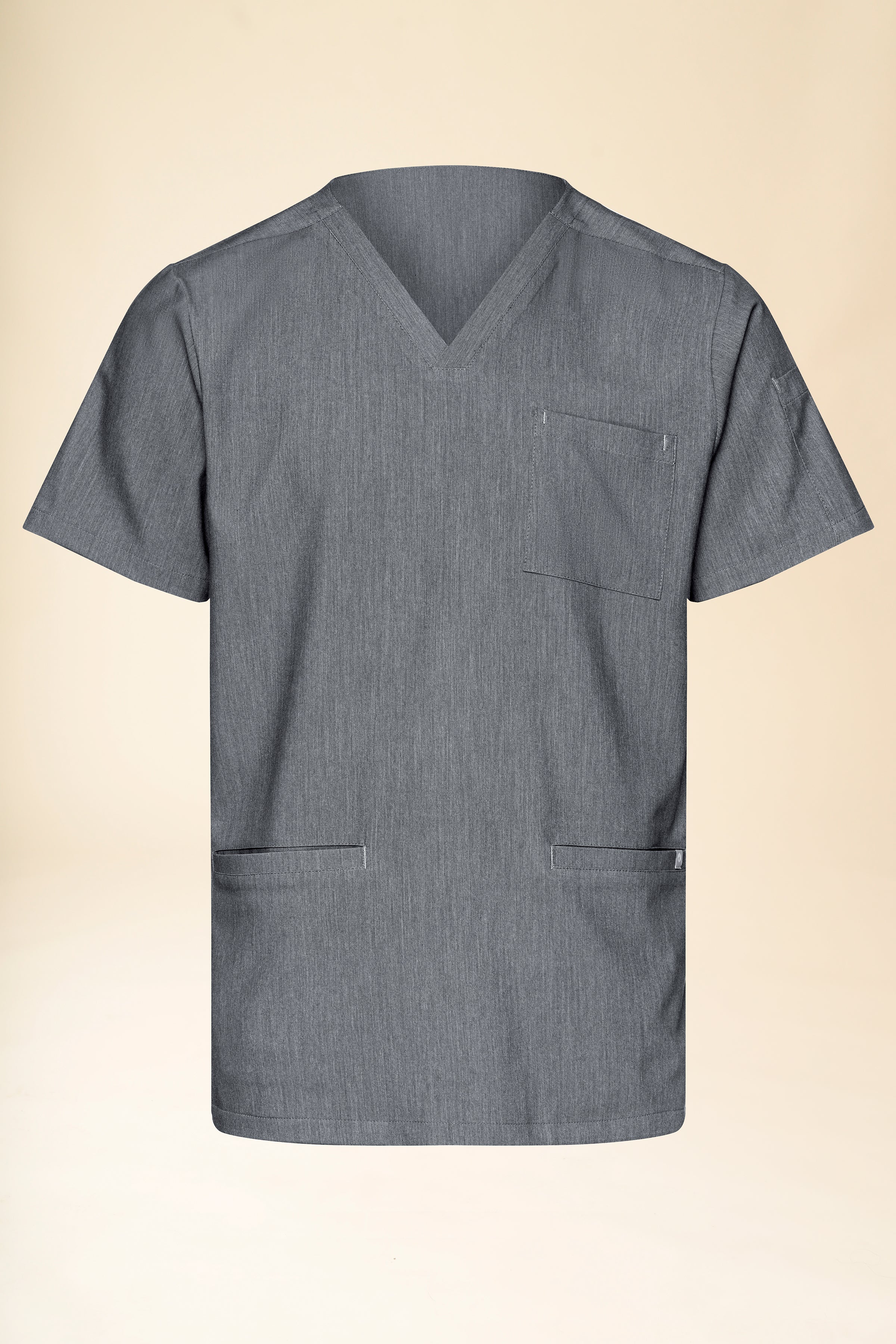 KAERE Schlupfkasack Herren - V-Ausschnitt grau melange