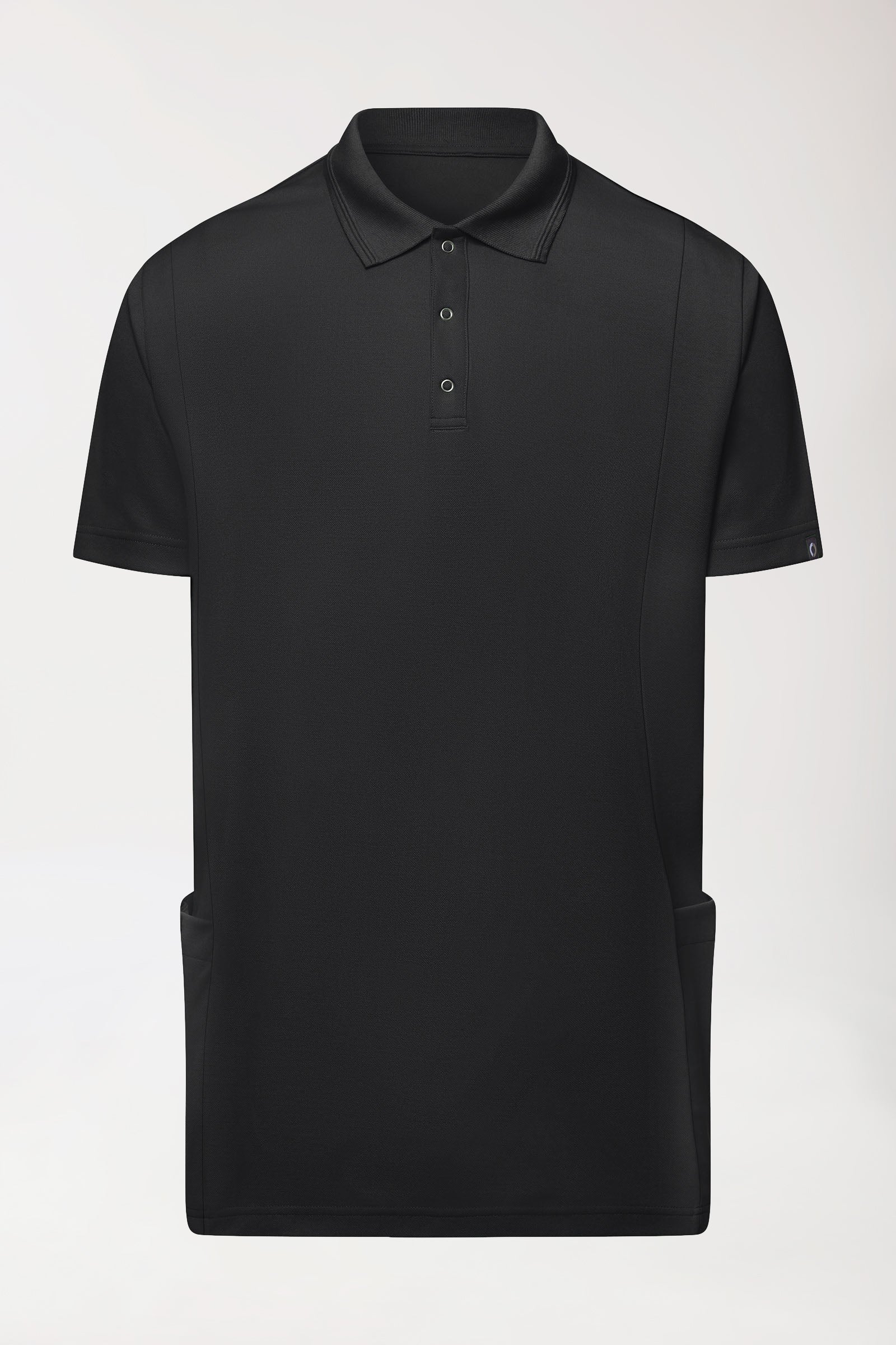 COMFY FLEX Stretch Schlupfkasack Herren - Polokragen schwarz