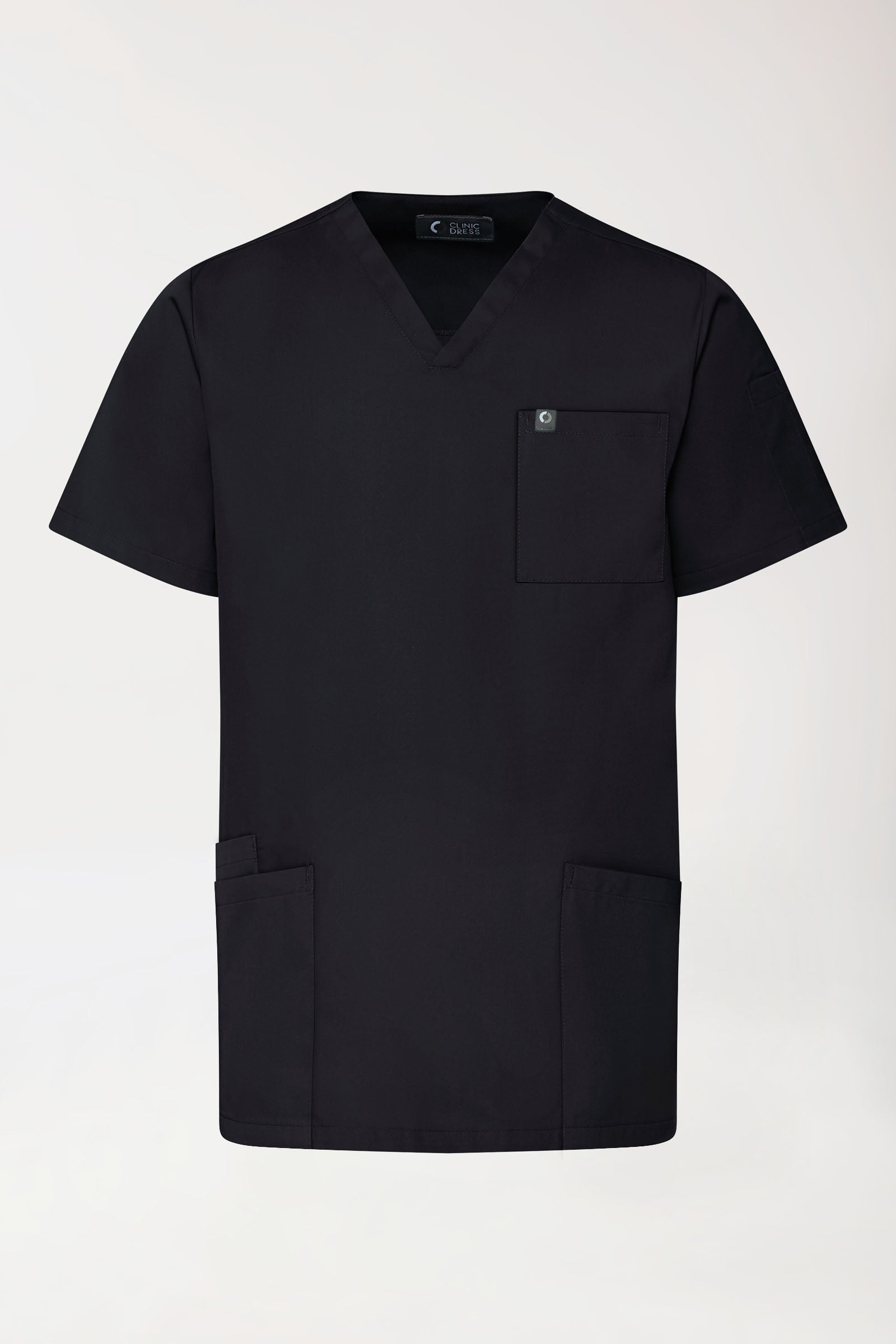 GREEN Stretch Schlupfkasack Herren - V-Ausschnitt schwarz