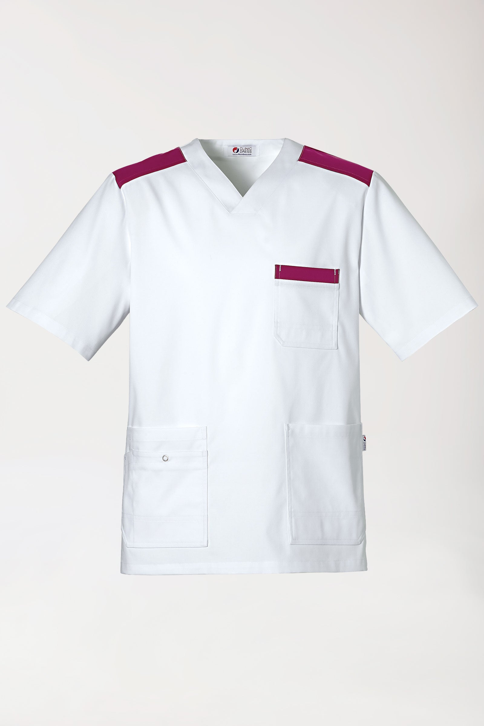 CLINIC STRETCH Schlupfkasack Herren weiß/berry