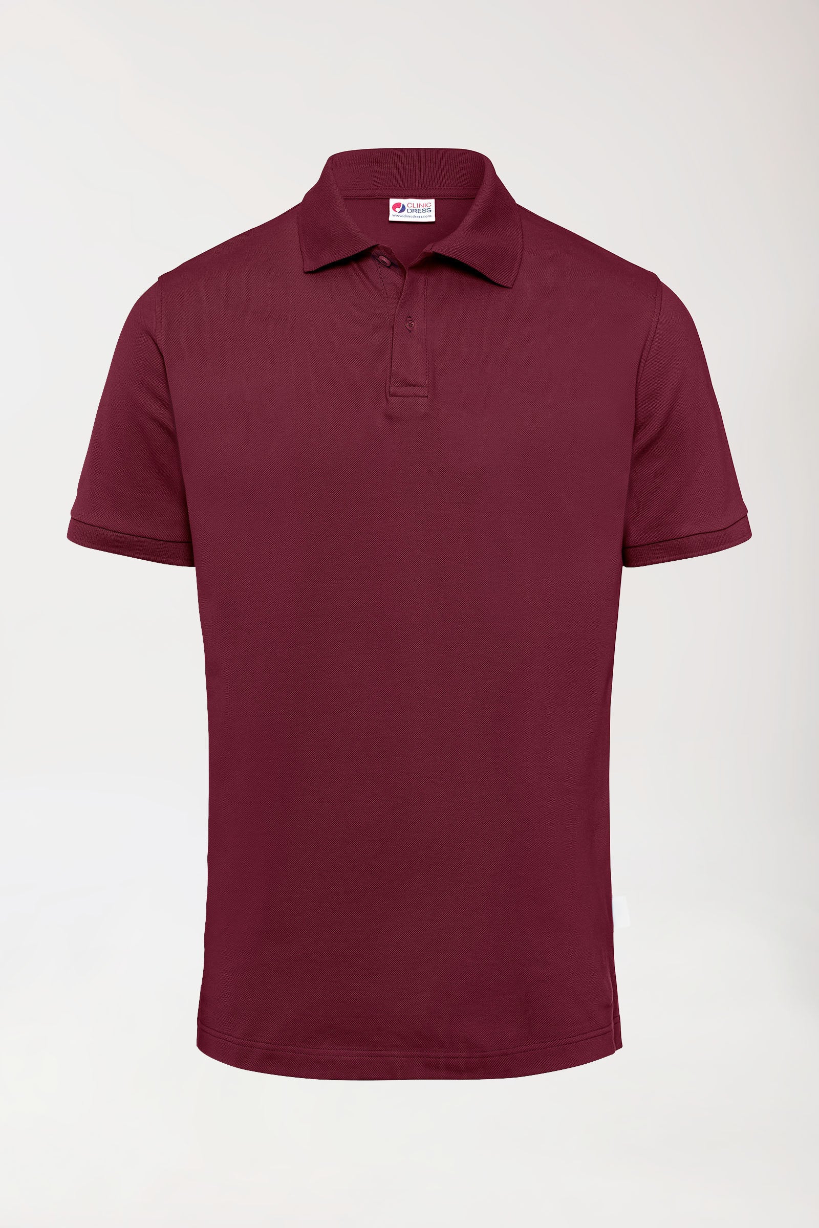 Stretch Shirt Herren - Polokragen bordeaux, Vorderansicht