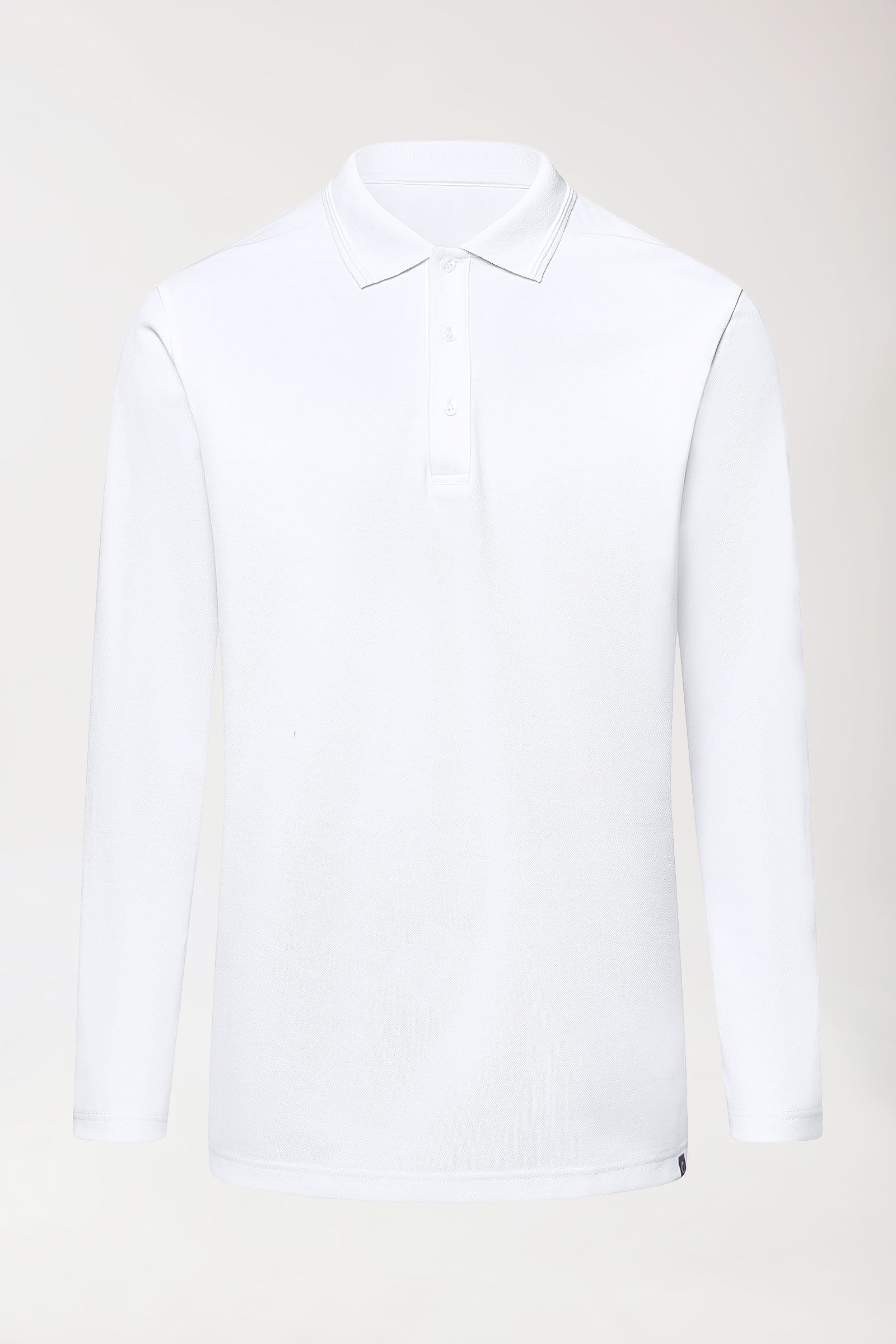 COMFY FLEX Stretch Longsleeve Herren - Polokragen weiß