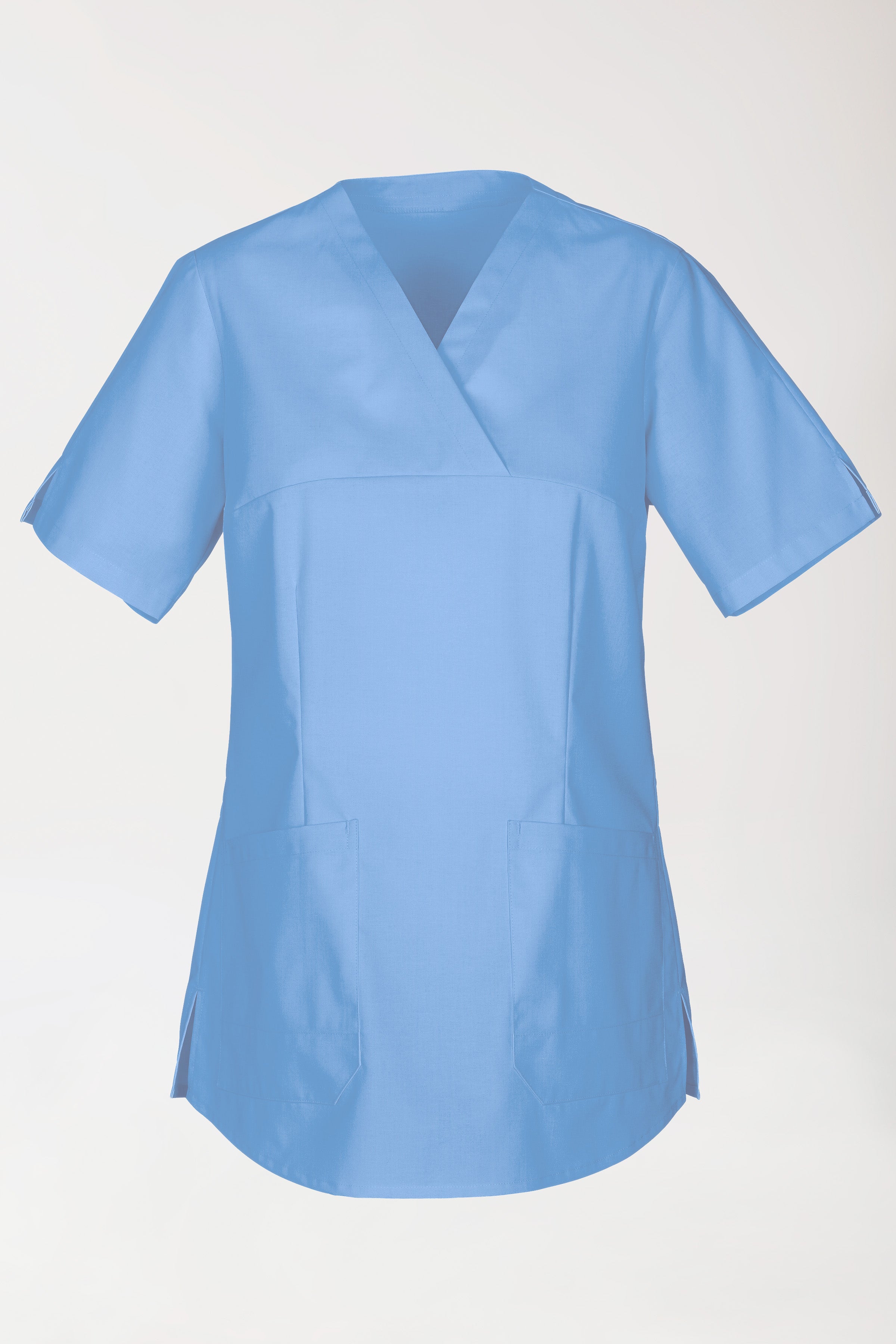 Stretch Schlupfkasack Damen - V-Ausschnitt himmelblau