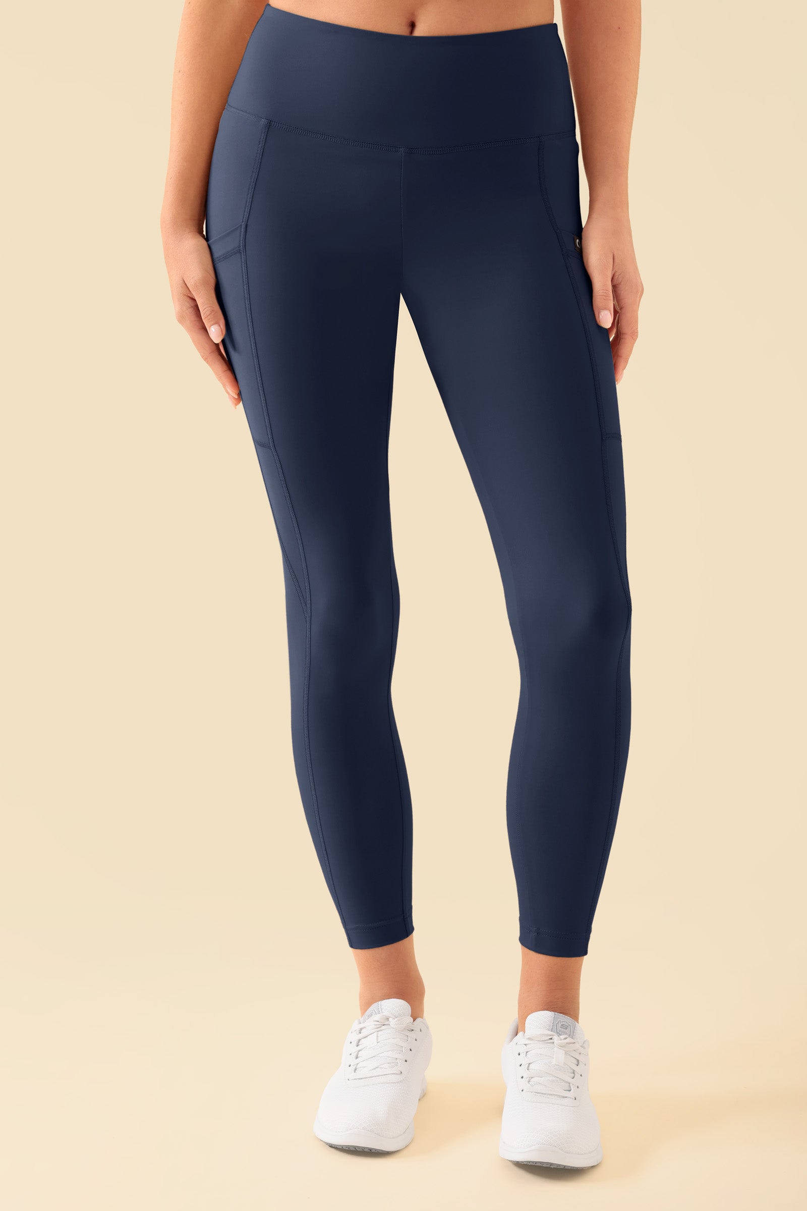 KAERE Leggings Damen - super elastisch navy, Vorderansicht