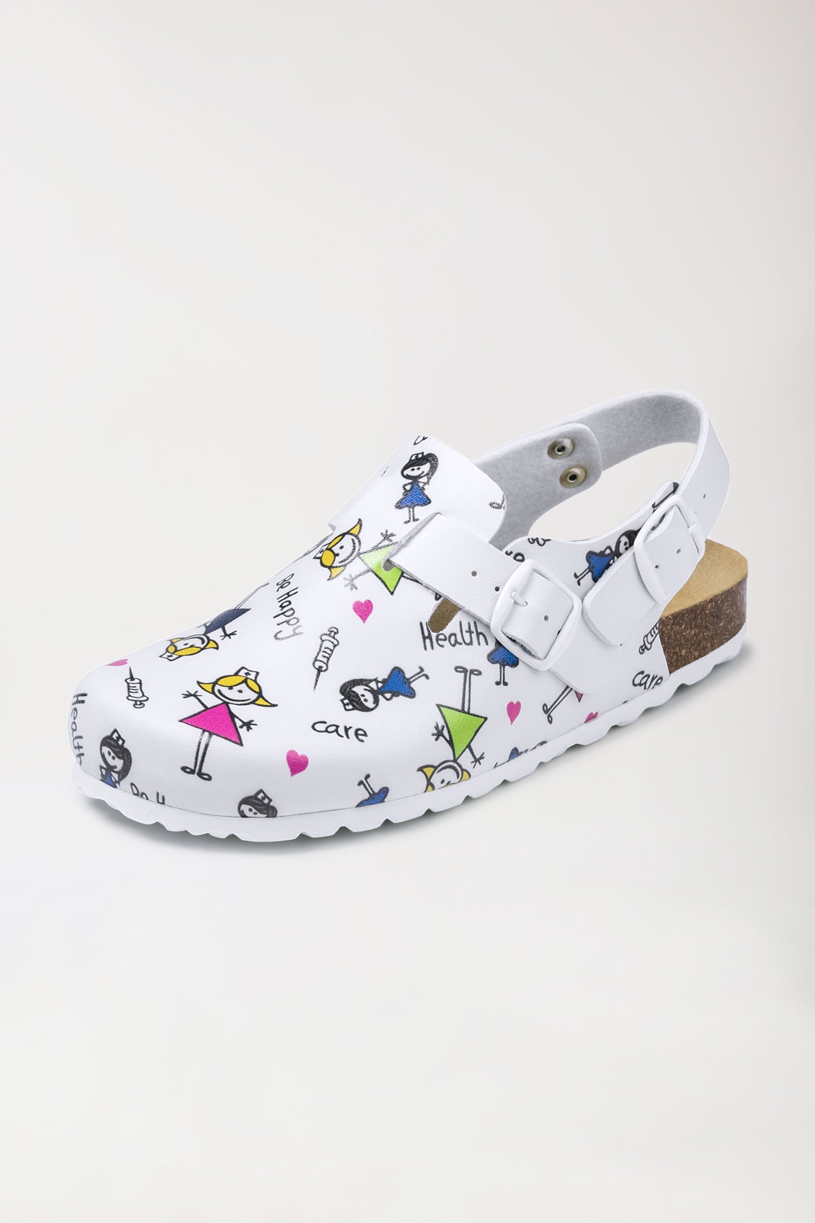 Damen Clog - Korkfußbett - bunt, Vorderansicht