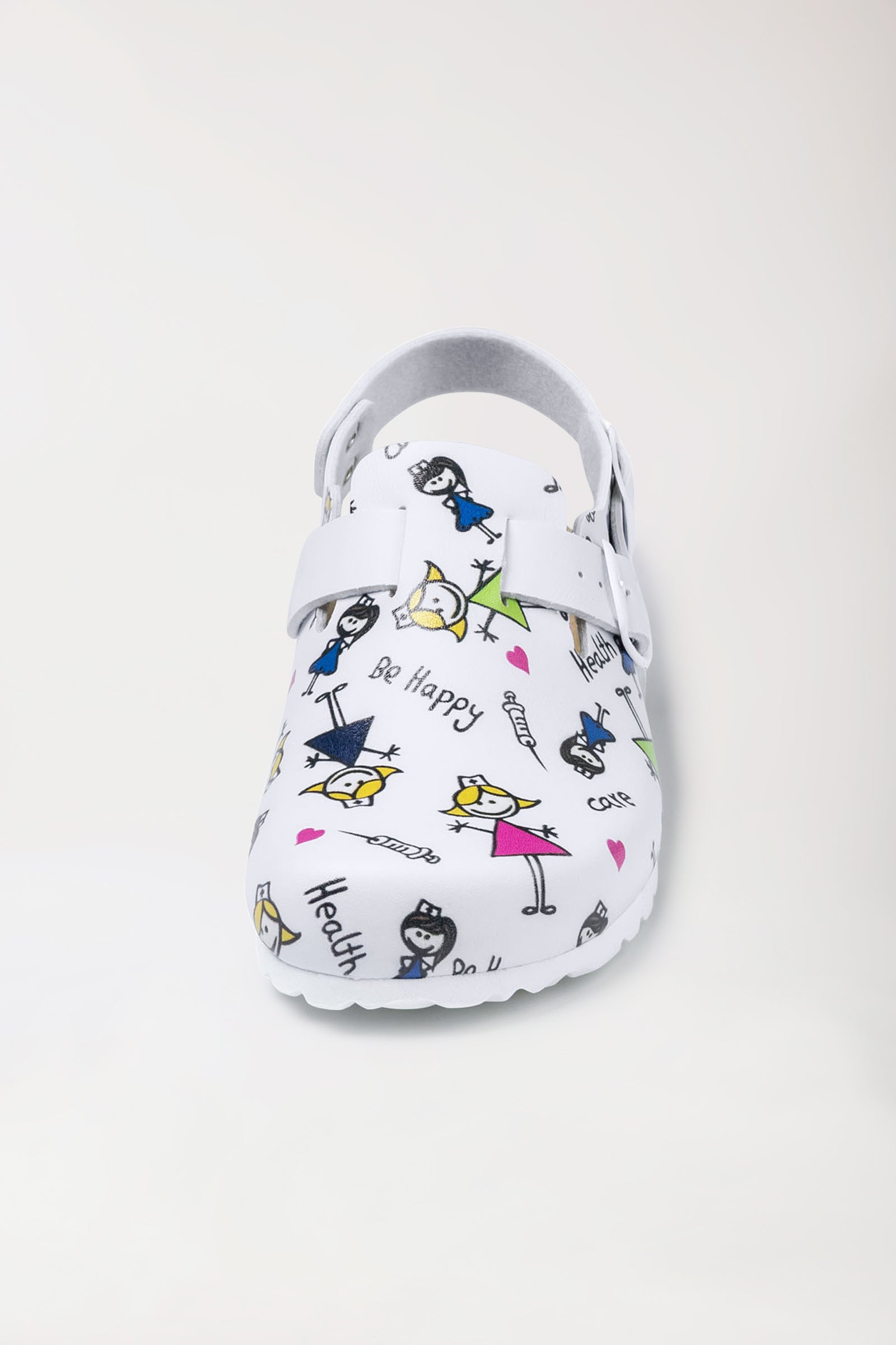 Damen Clog - Korkfußbett - bunt, Vorderansicht