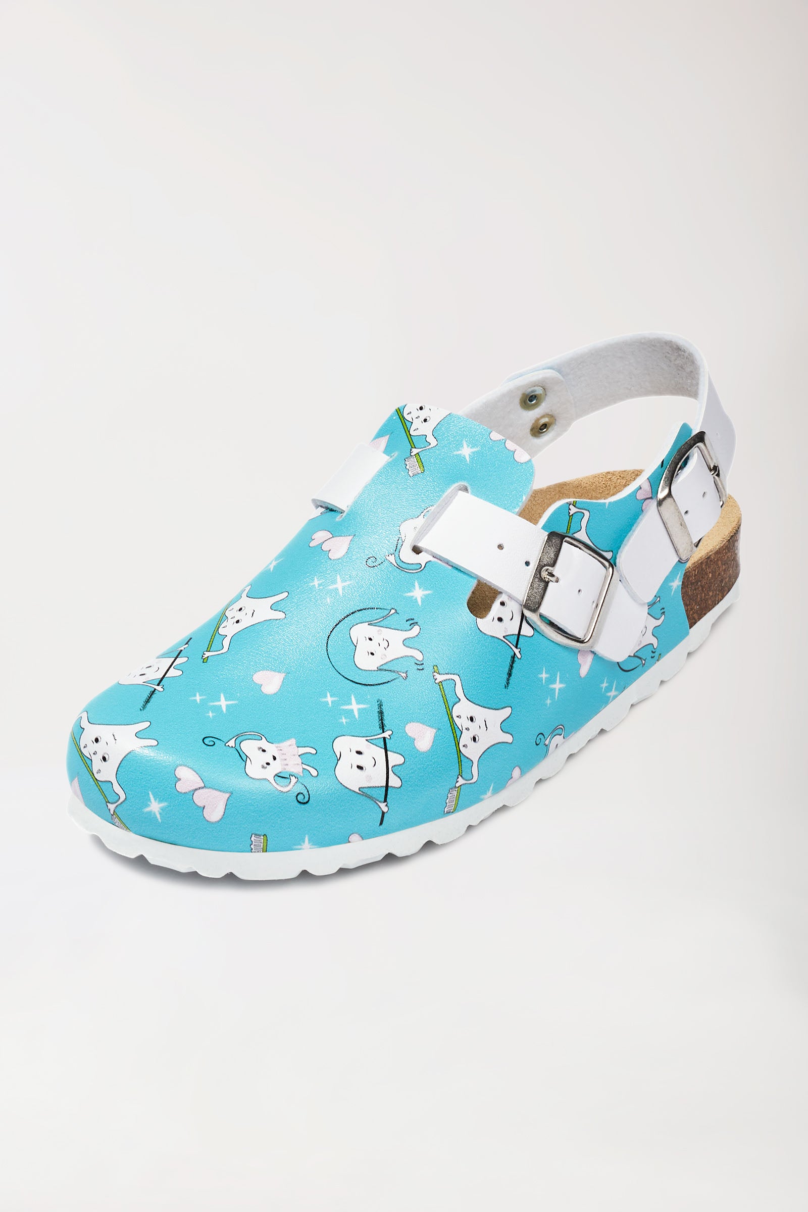 Damen Clog türkis/weiß