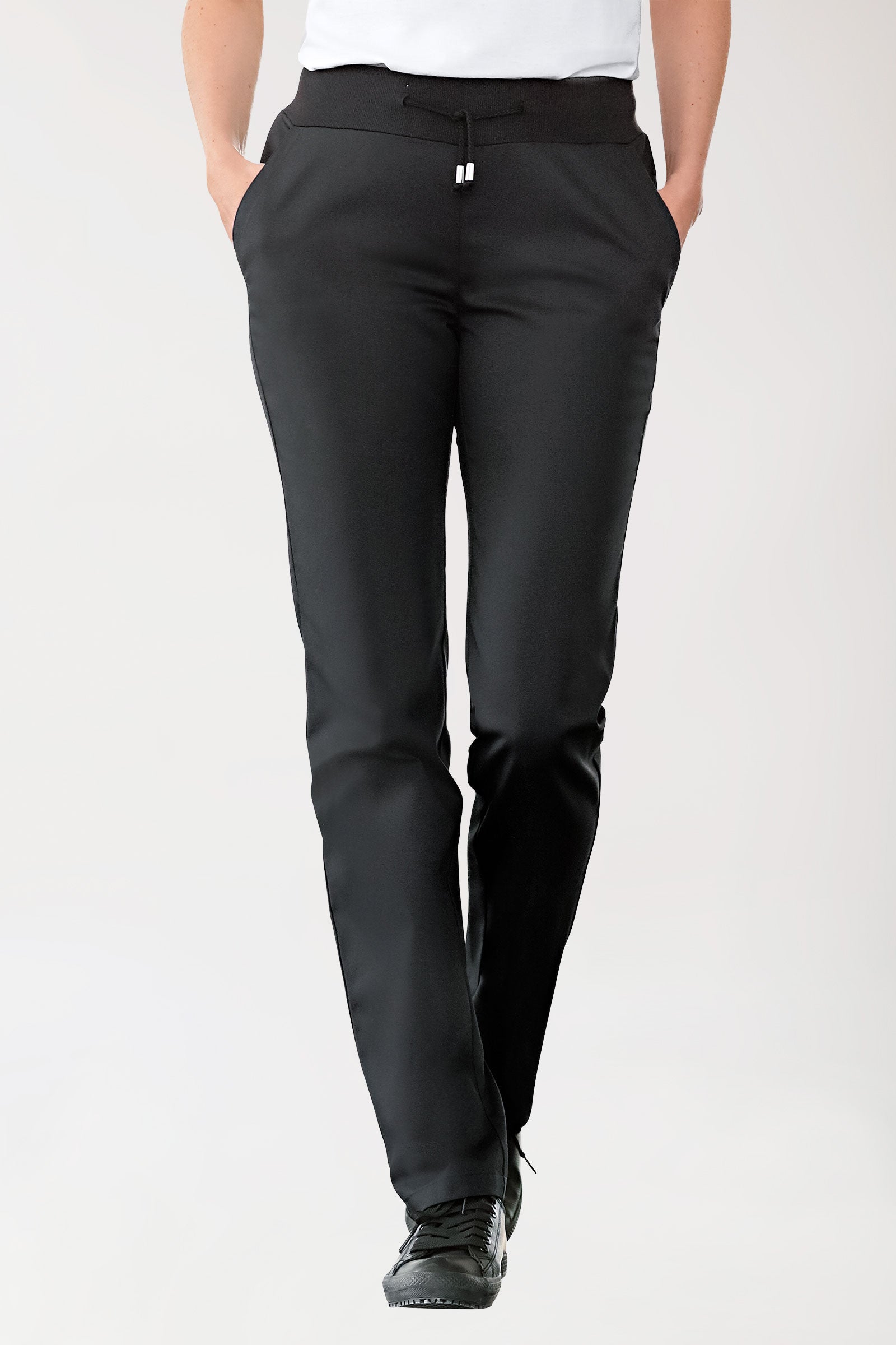 Hose für Damen Strickbund Schwarz