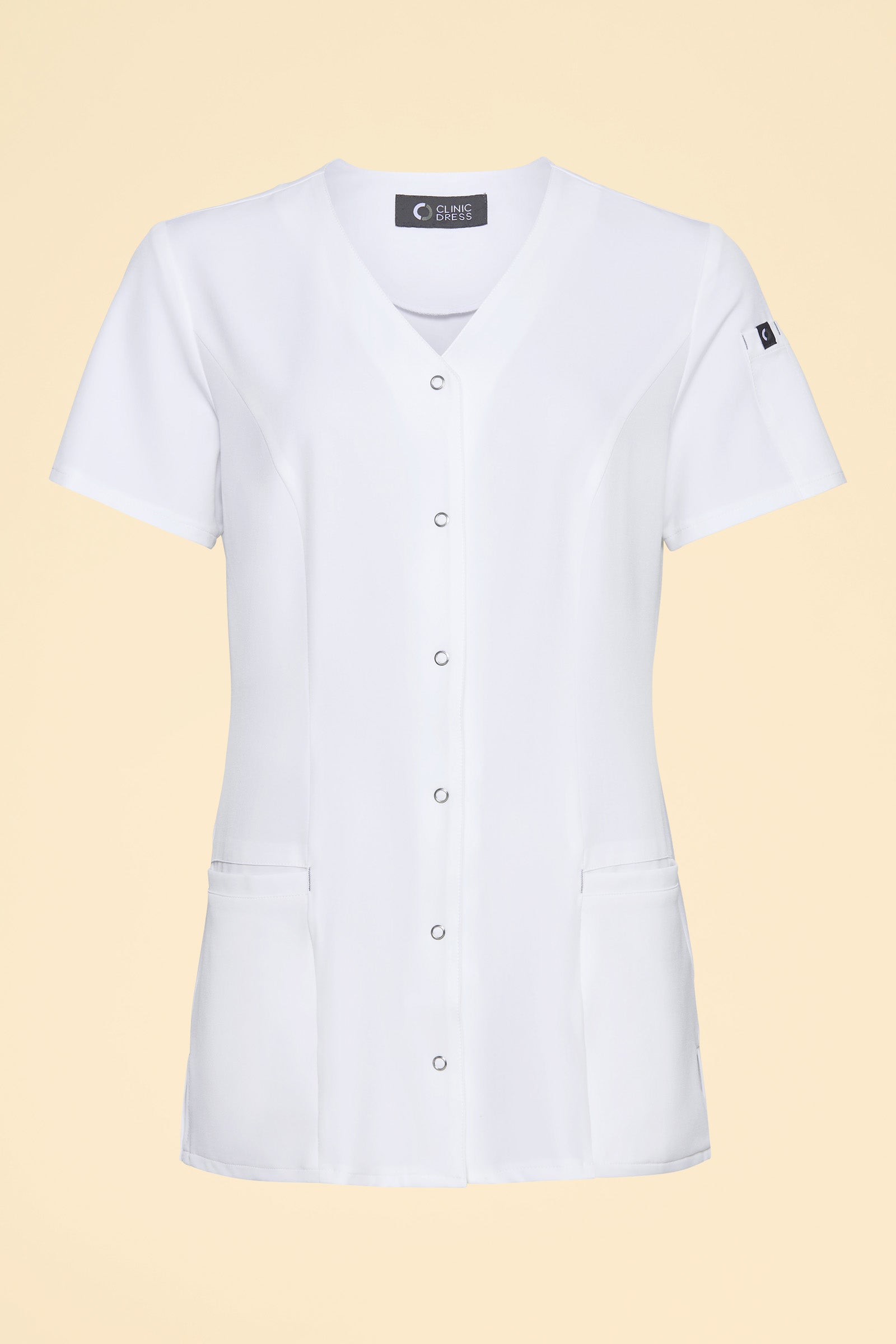 KAERE Kasack Damen - durchgeknöpft weiß, Vorderansicht