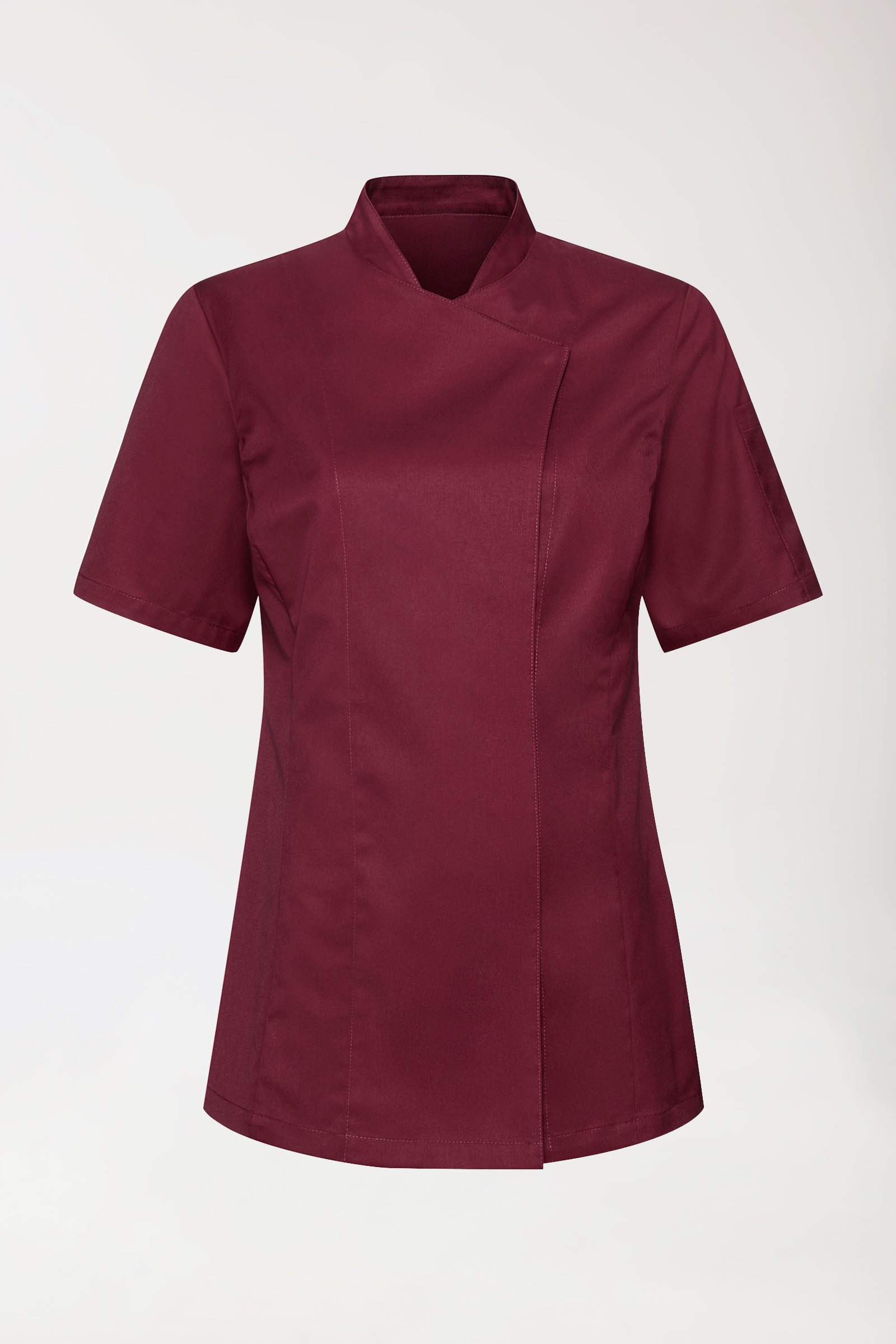 Gastro Kochjacke Damen - 1/2 Arm bordeaux, Vorderansicht