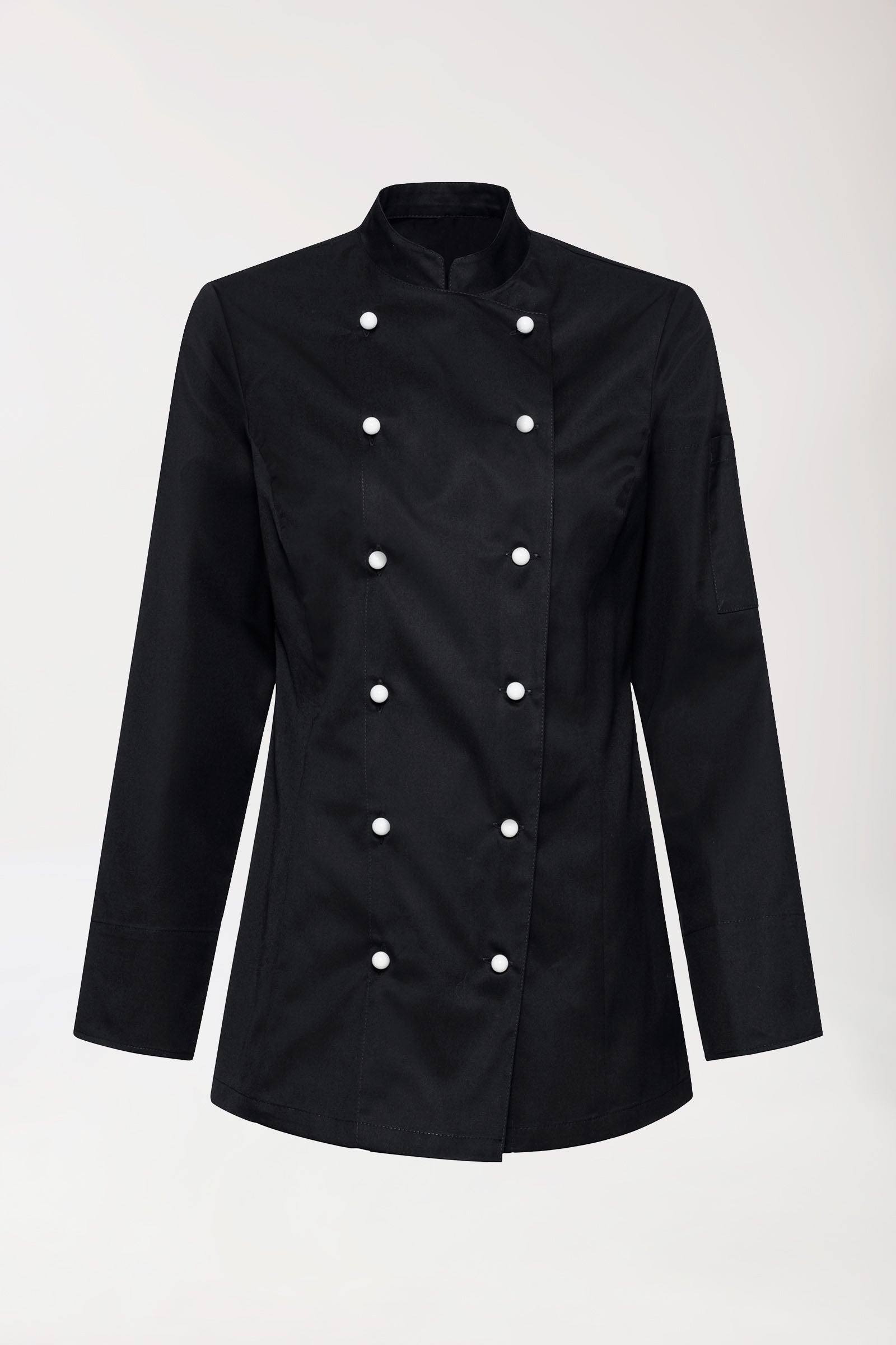 Gastro Kochjacke Damen - 6er Knopfreihe - 1/1 Arm schwarz