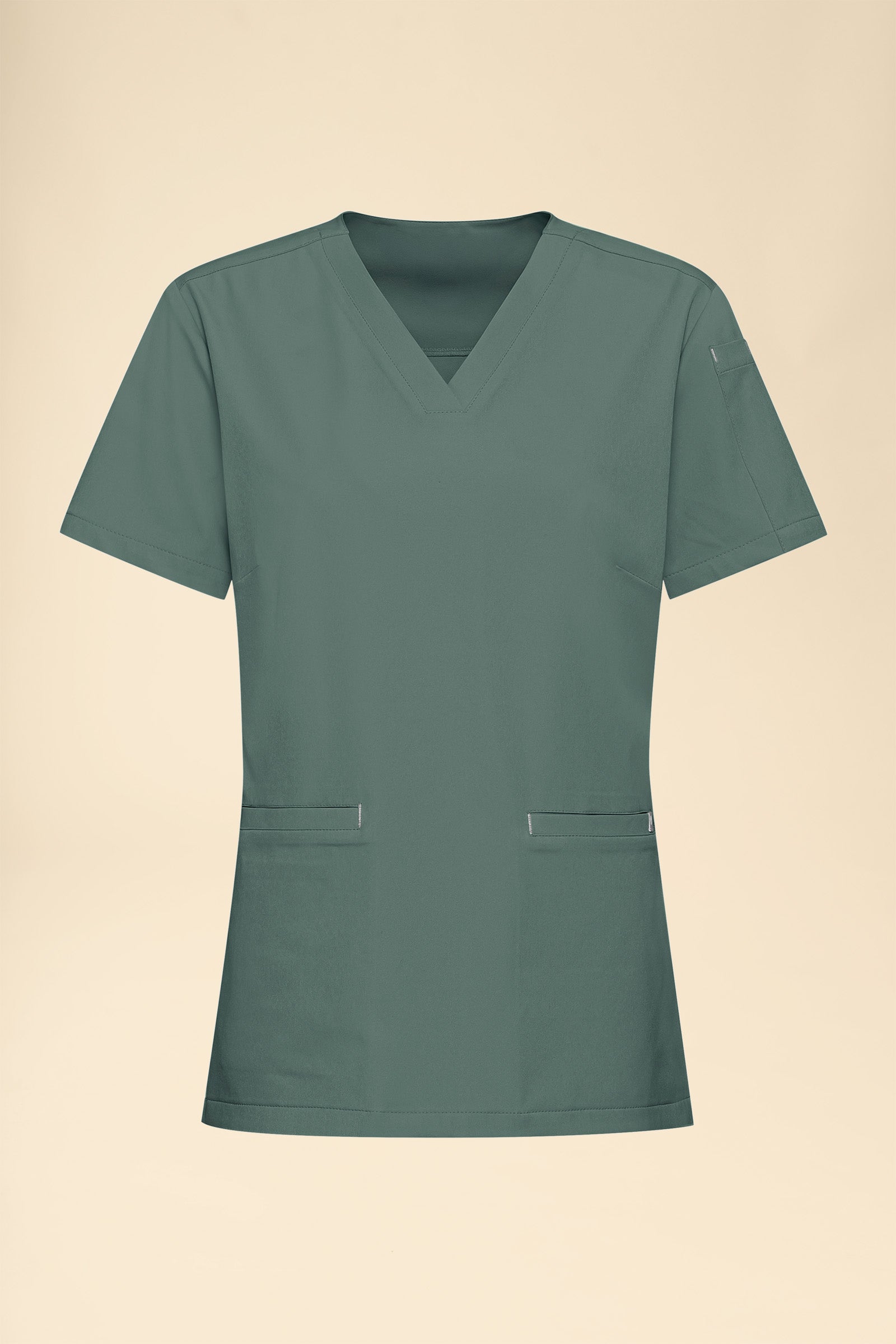 KAERE Schlupfkasack Damen - V-Ausschnitt dunkelgrün, Vorderansicht