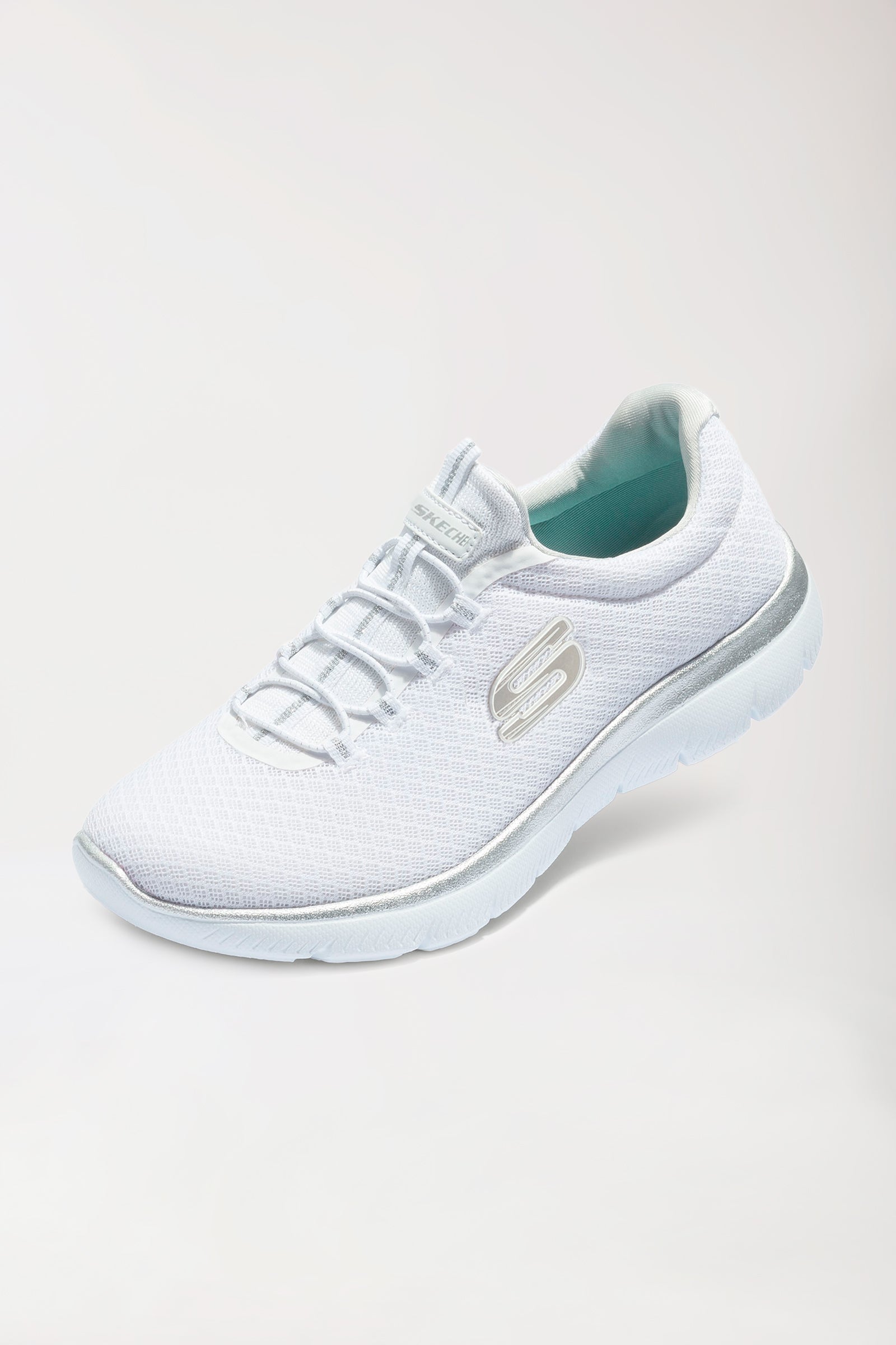 Damen Sneaker-SKECHERS-weiß/silber