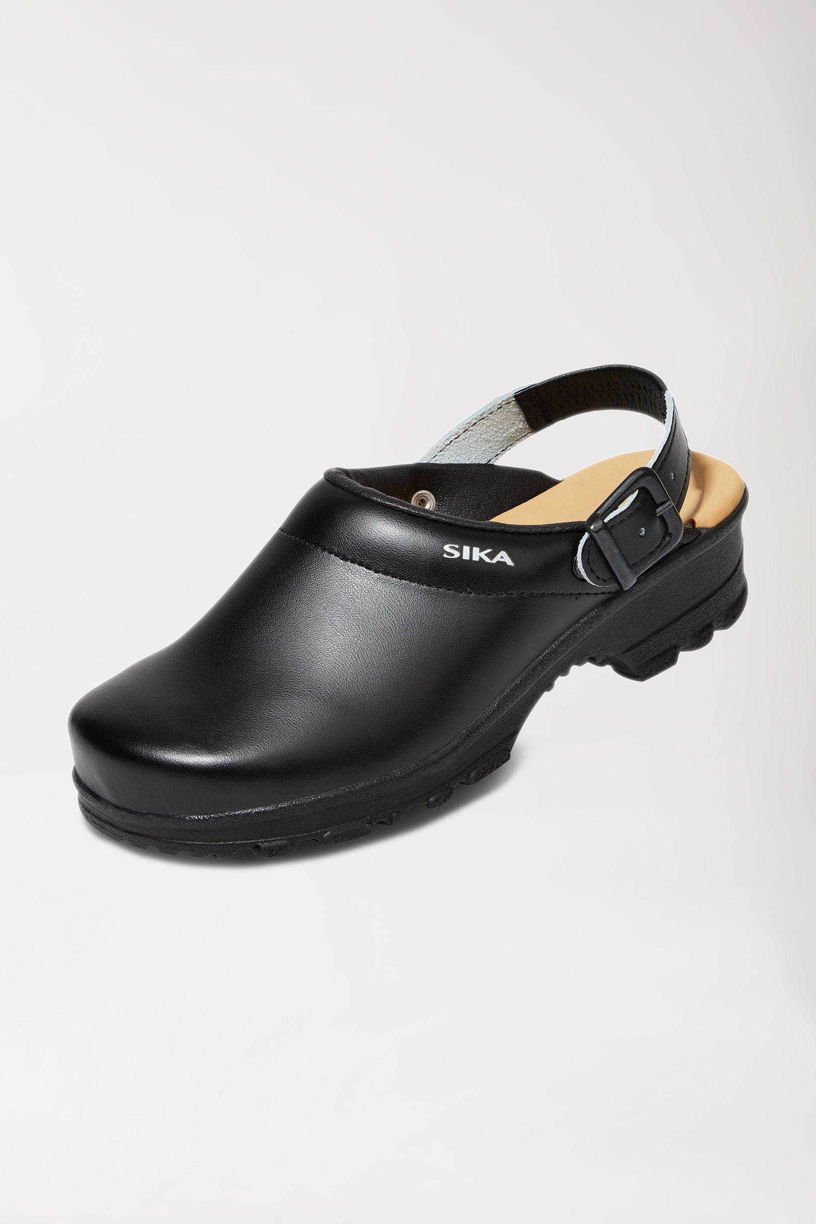 Berufs-Clog Schwarz Permair Leder Unisex