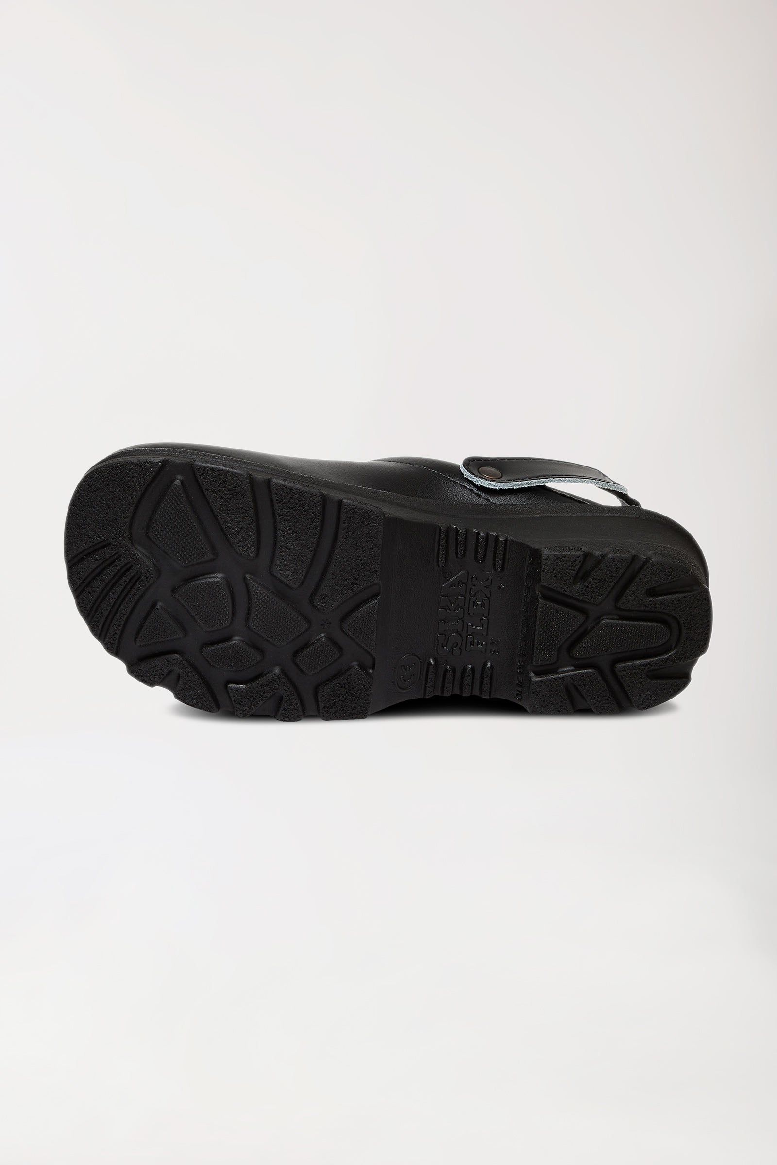 Berufs-Clog Schwarz Permair Leder Unisex, Vorderansicht