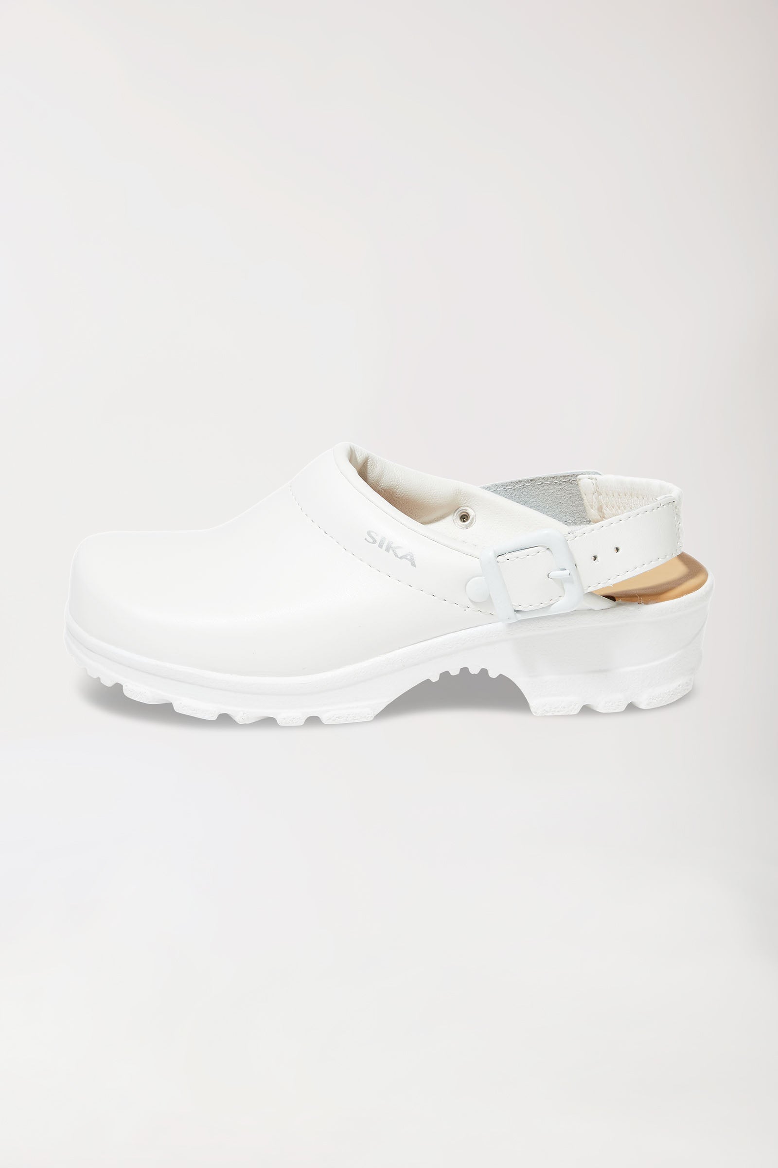 Berufs-Clog Weiß Permair Leder Unisex