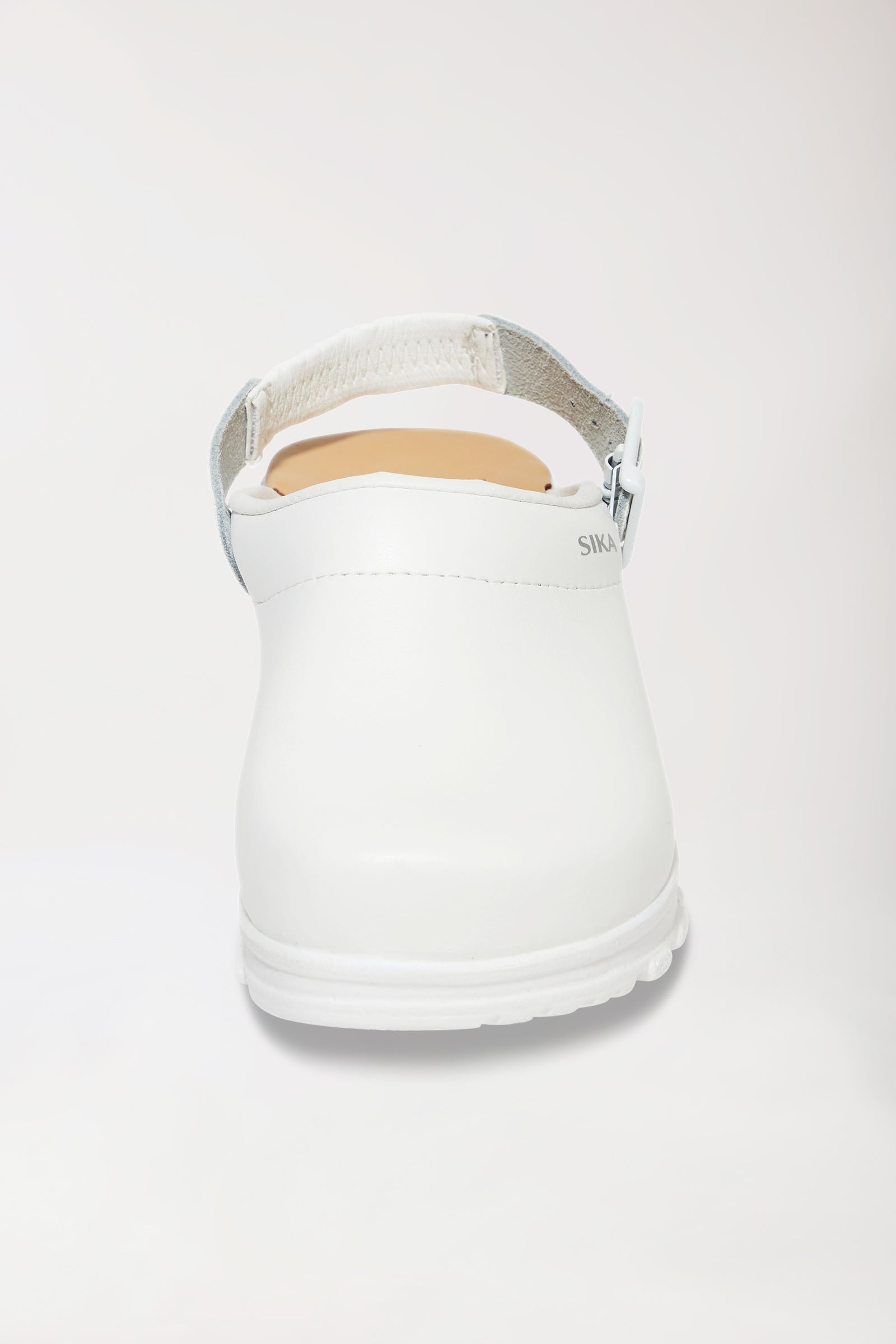 Berufs-Clog Weiß Permair Leder Unisex, Vorderansicht