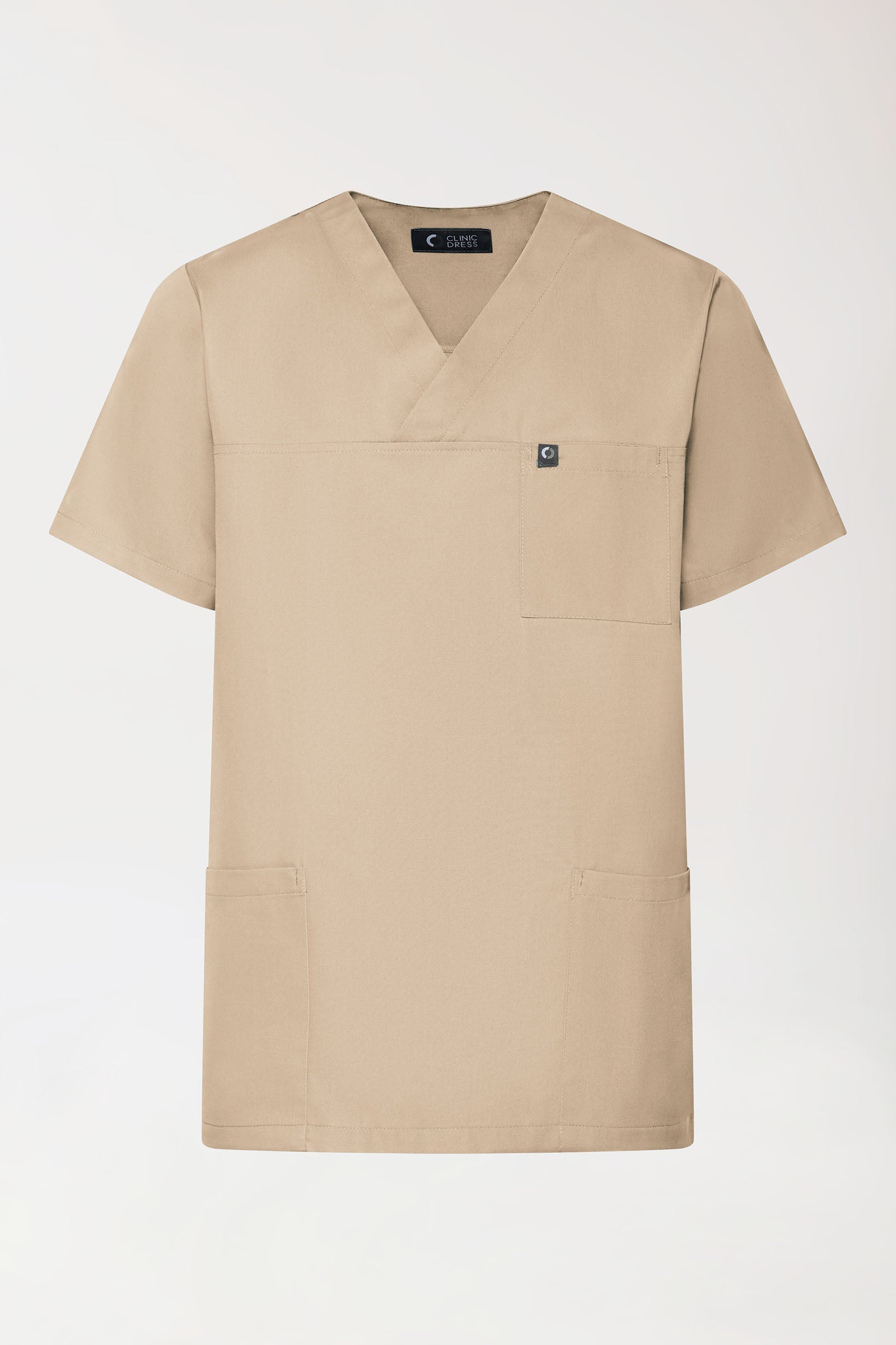 GREEN Stretch Schlupfkasack Unisex - V-Ausschnitt sand, Vorderansicht