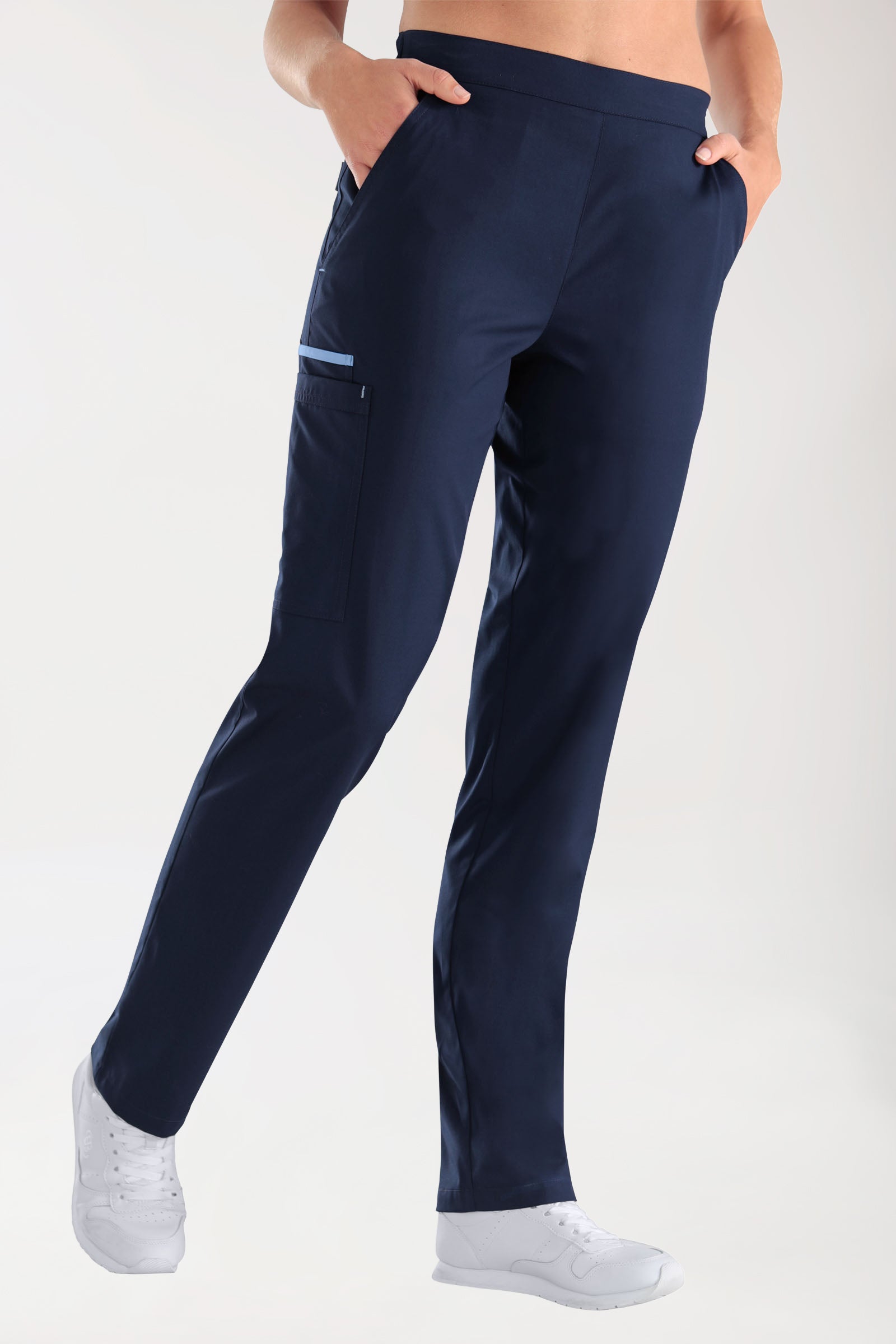Hose Navy mit Himmelblau Unisex, Vorderansicht