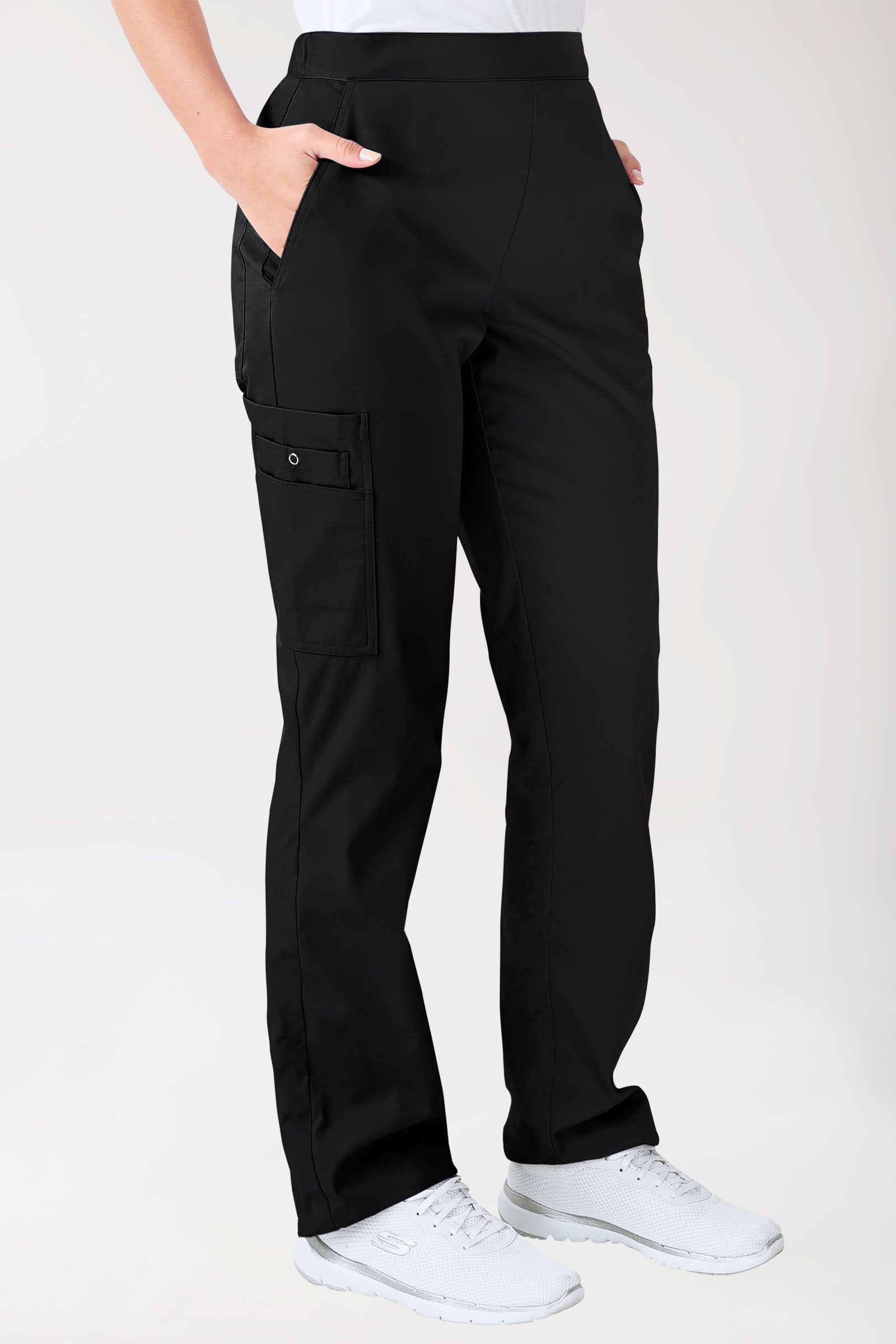 CLINIC STRETCH Hose Unisex - mit Beintasche schwarz