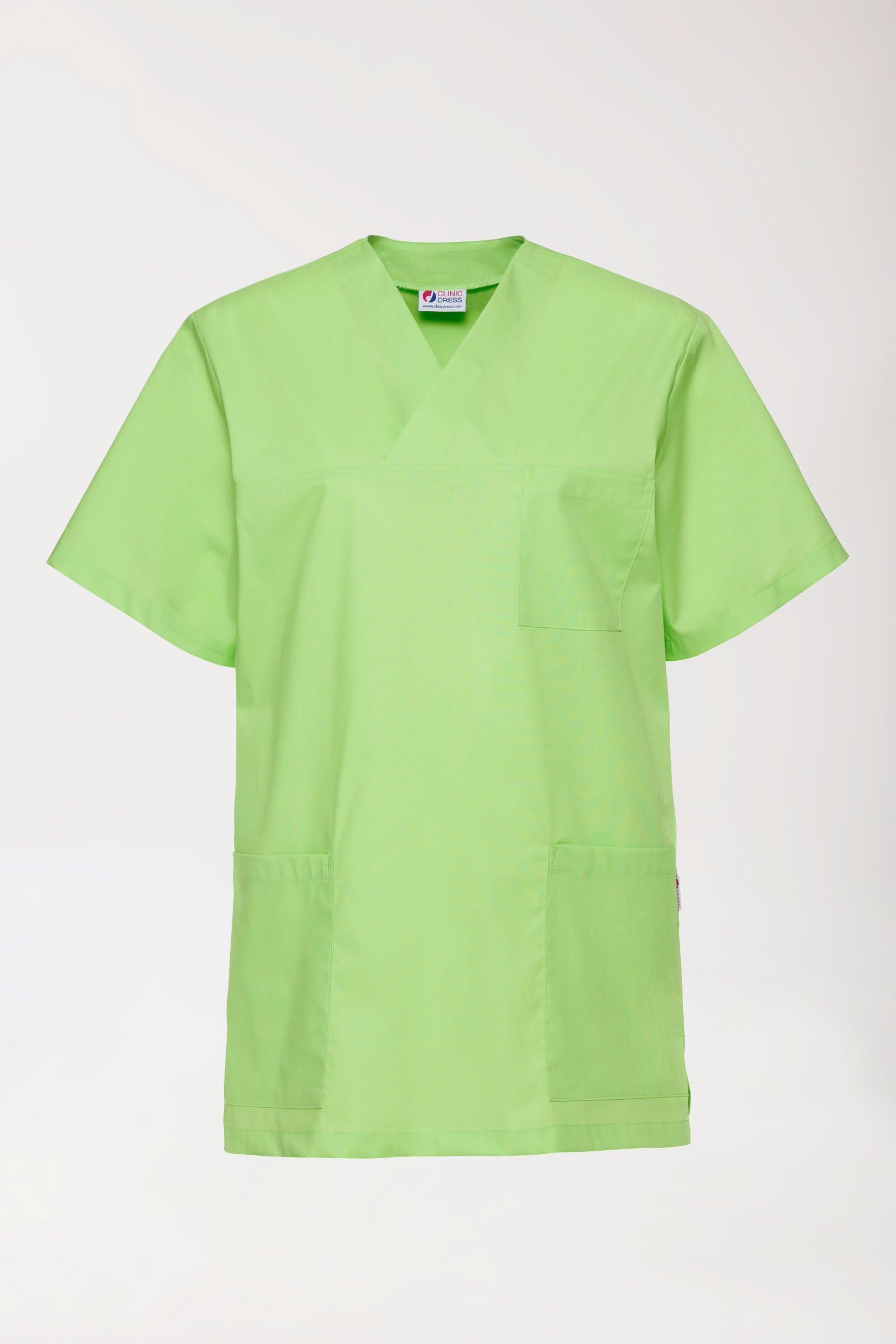 Stretch Schlupfkasack Unisex - V-Ausschnitt apfelgrün