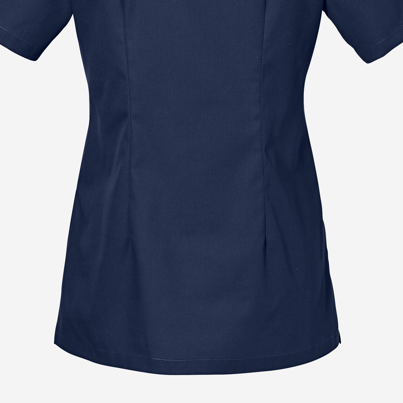 Detailaufnahme, Rückansicht der taillierten CLINIC STRETCH Schlupfkasacks Damen.