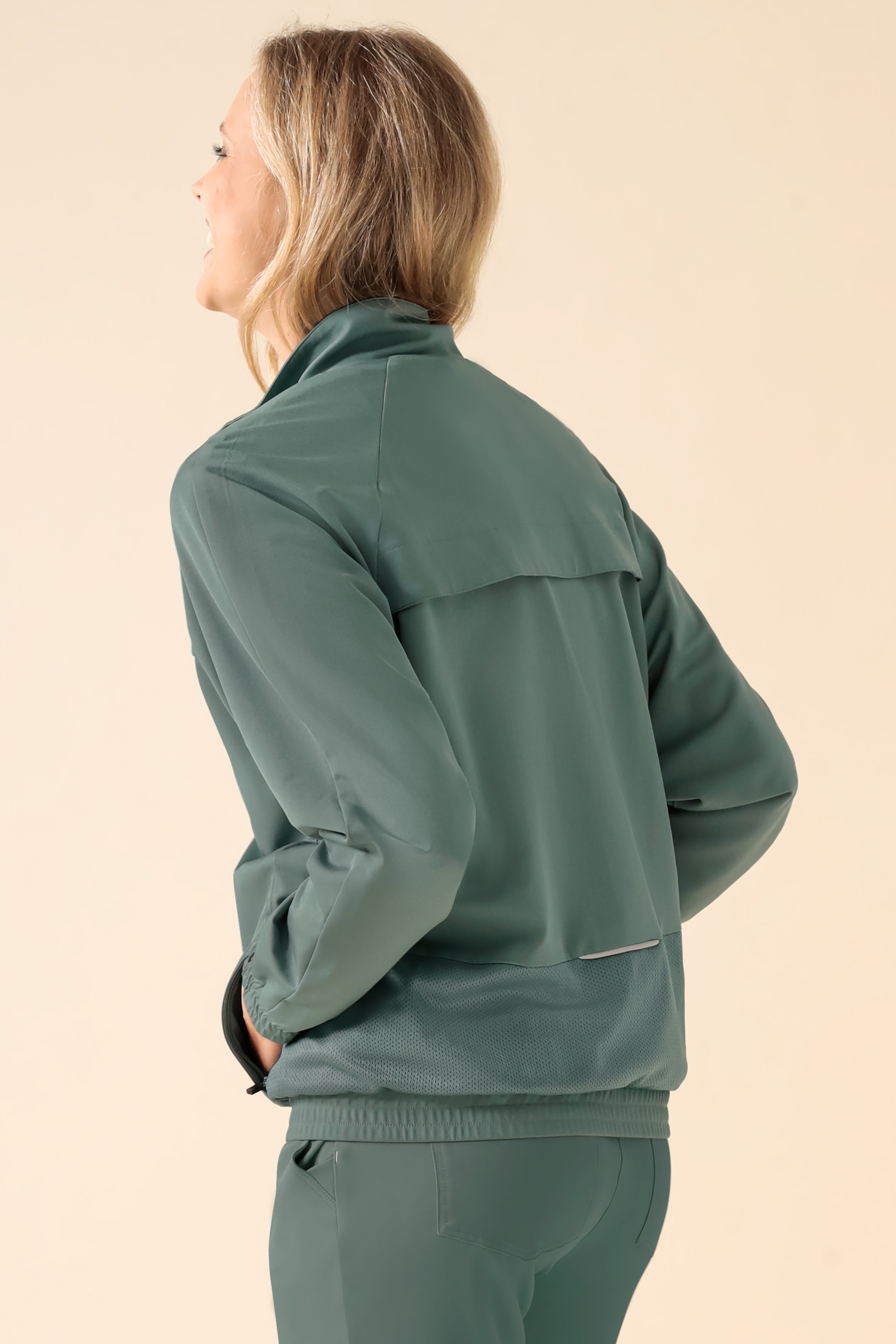 KAERE Blousonjacke Damen - mit elastischen Bündchen dunkelgrün