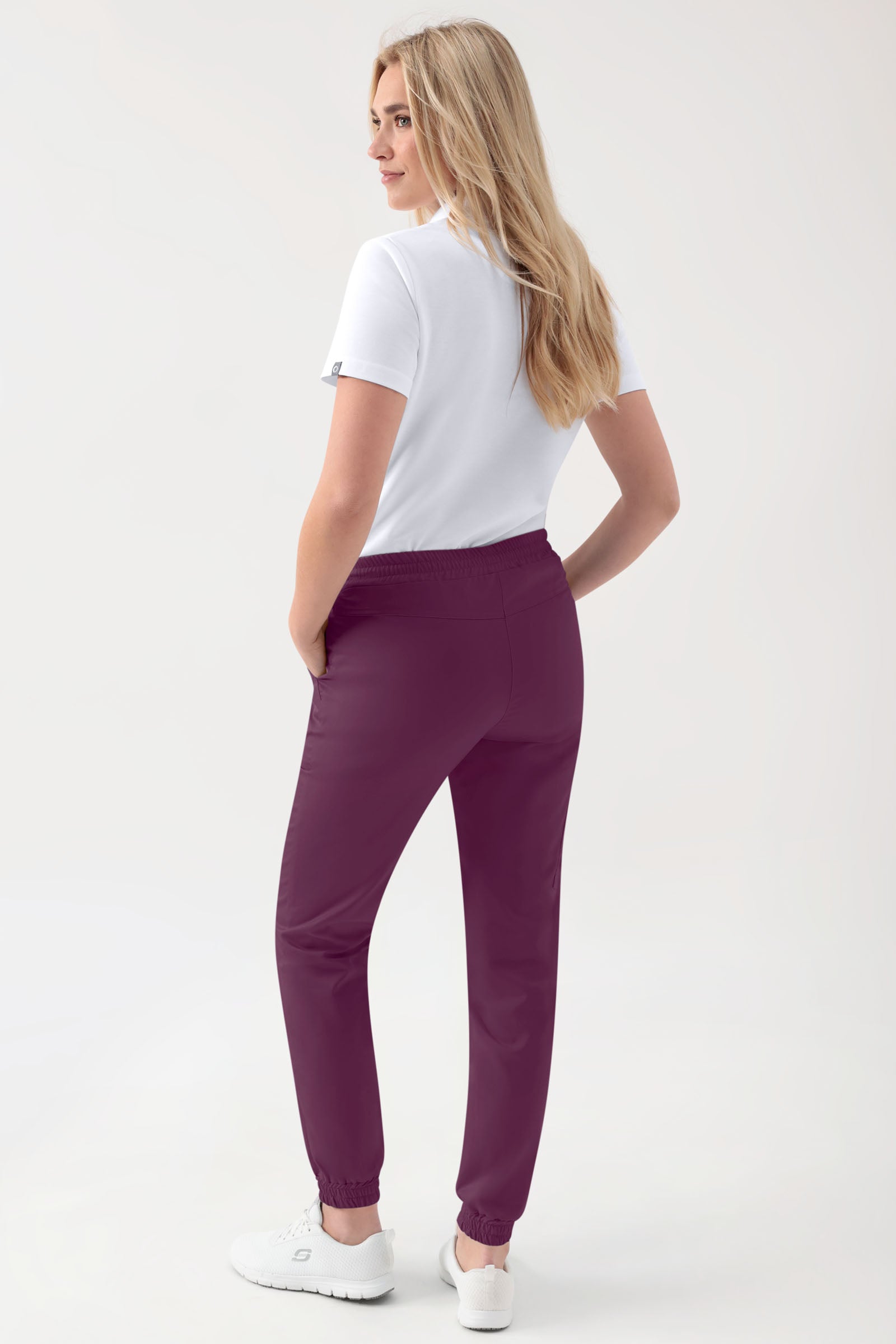 GREEN Stretch Hose Damen - Jogpants Style pflaume, Rückansicht 