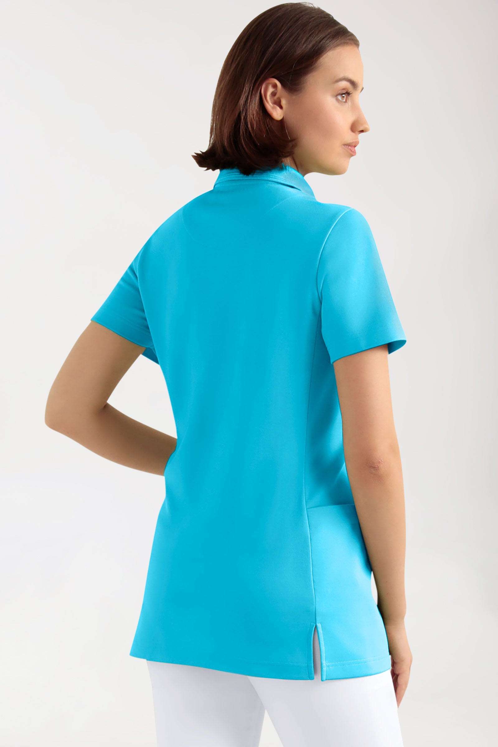 COMFY FLEX Stretch Schlupfkasack Damen - Polokragen türkis