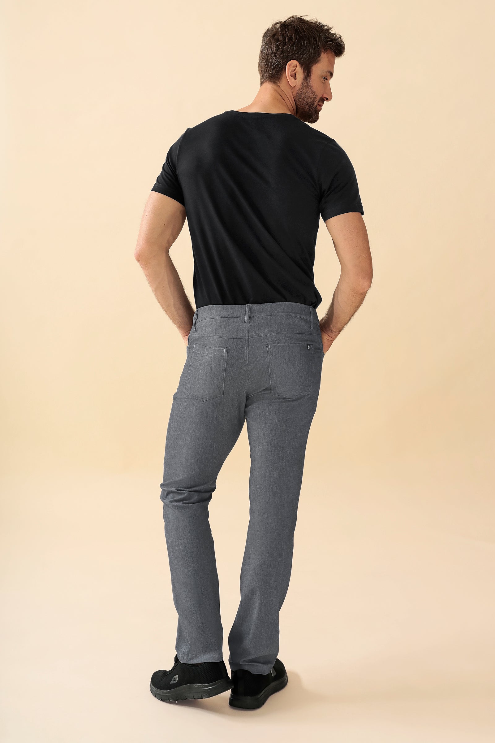 KAERE Hose Herren - 5-Pocket grau melange