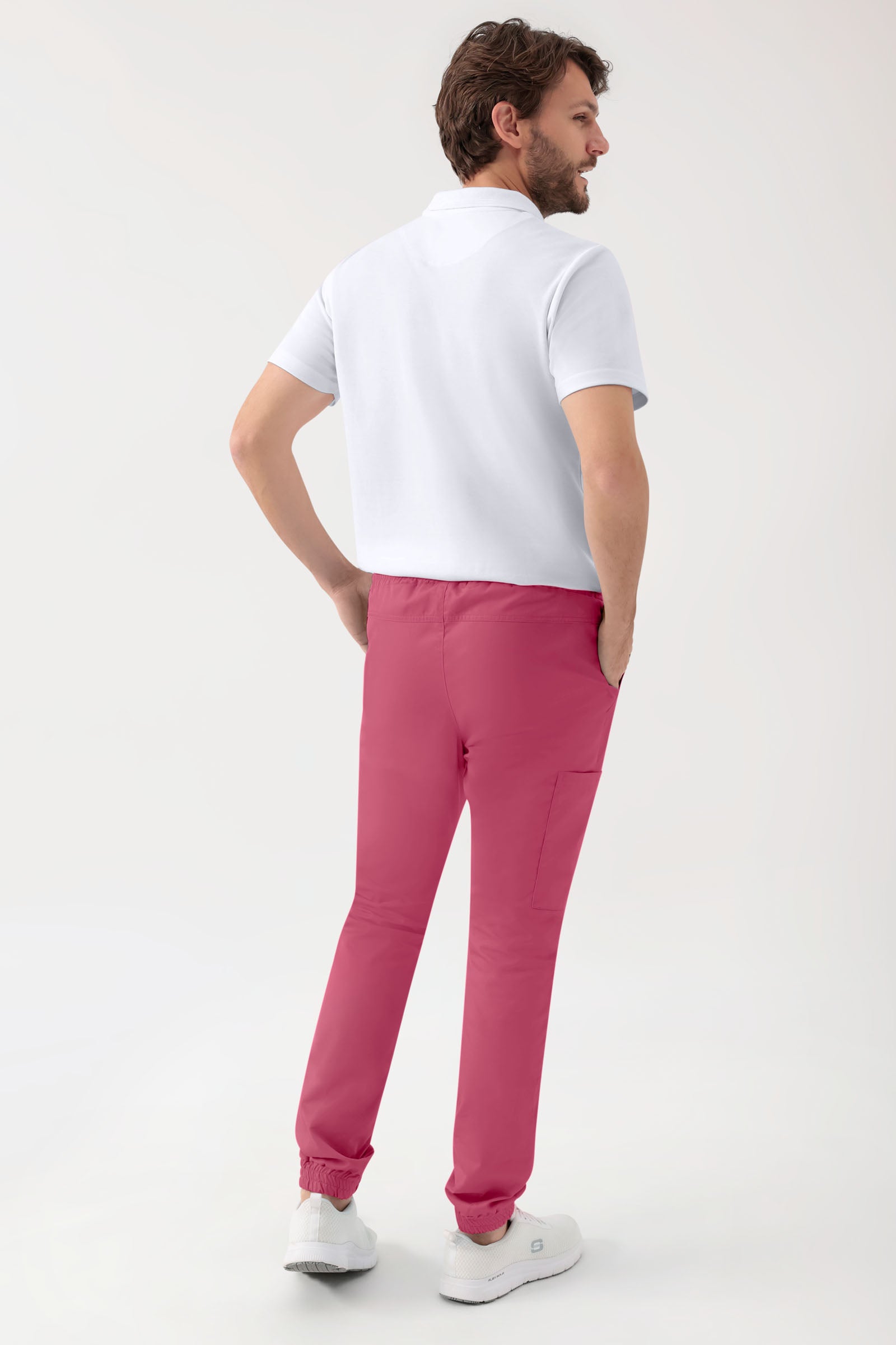 GREEN Stretch Hose Herren - Jogpants Style rosenholz, Rückansicht 