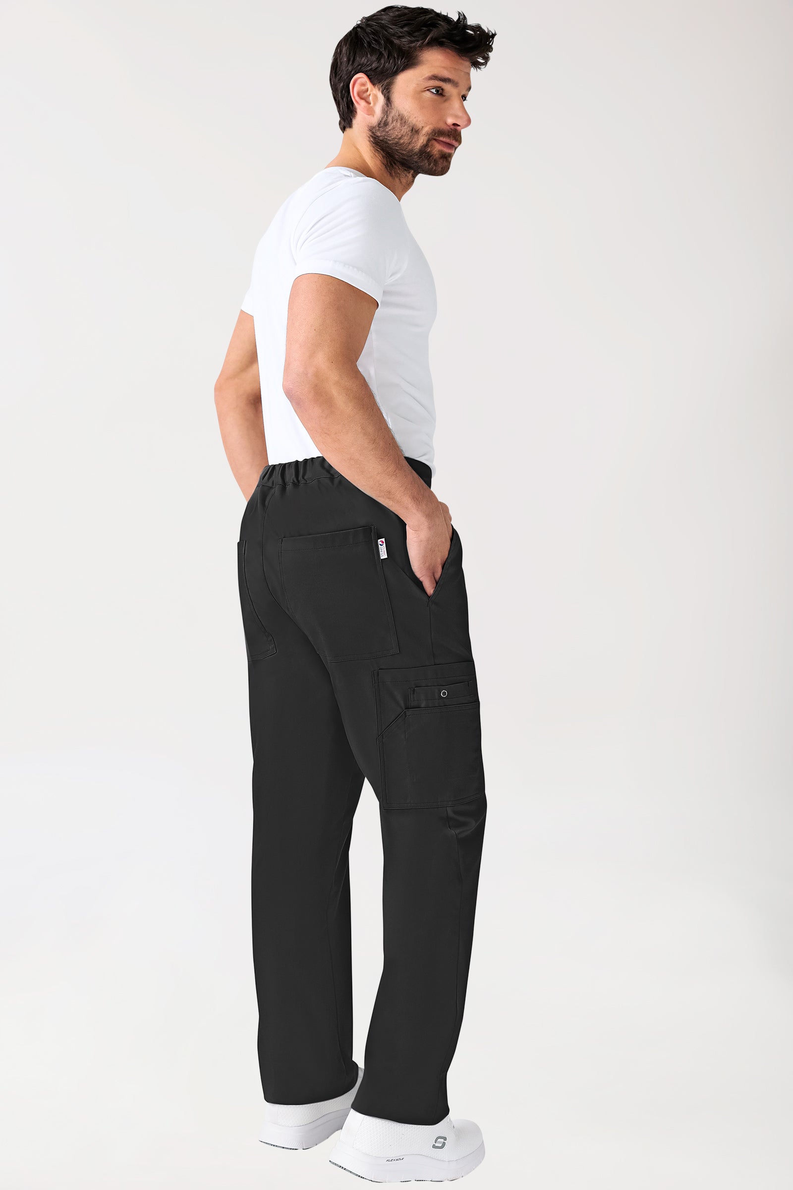 CLINIC STRETCH Hose Unisex - mit Beintasche Kurzgr. schwarz