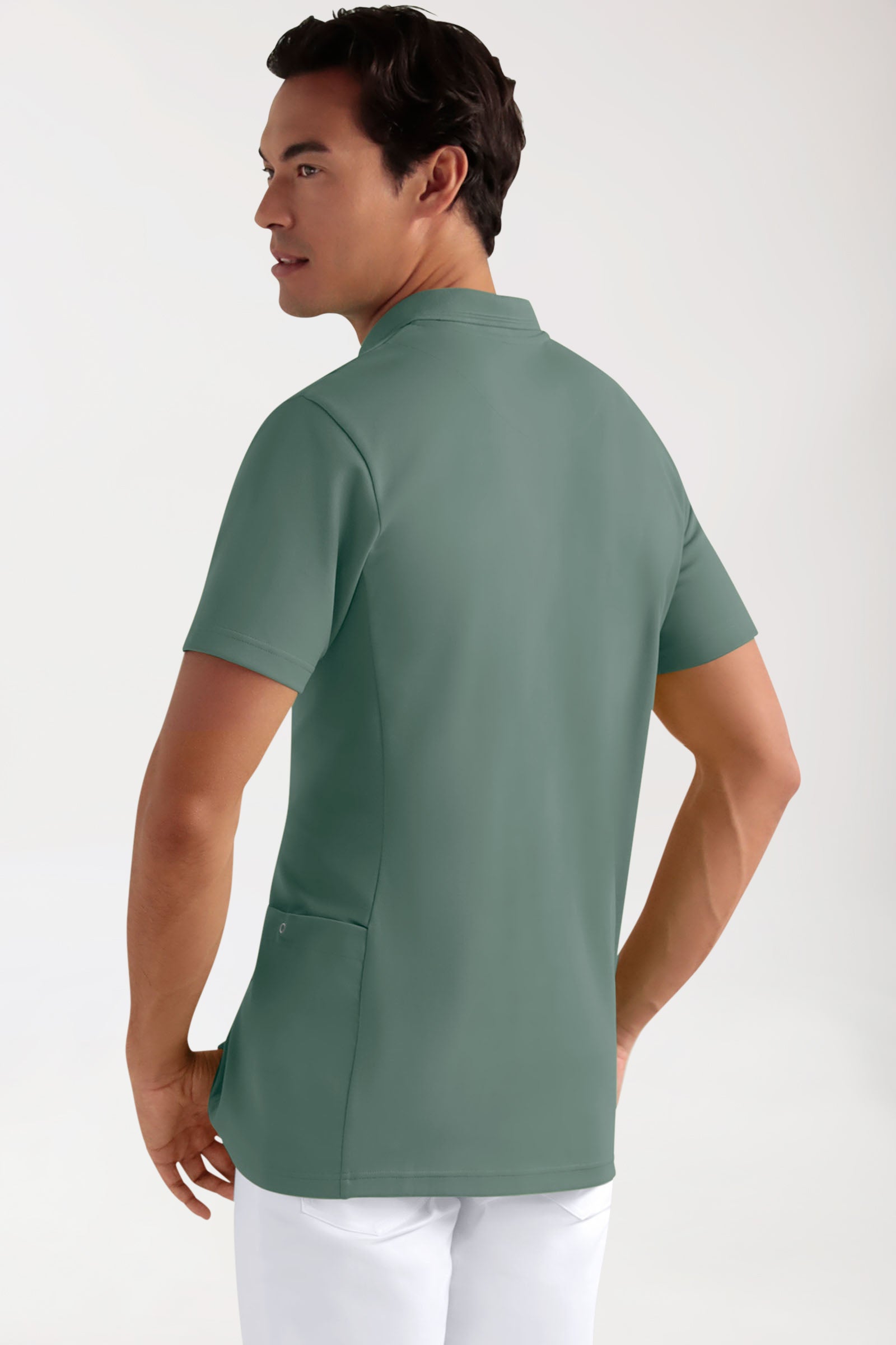 COMFY FLEX Stretch Schlupfkasack Herren - Polokragen dunkelgrün