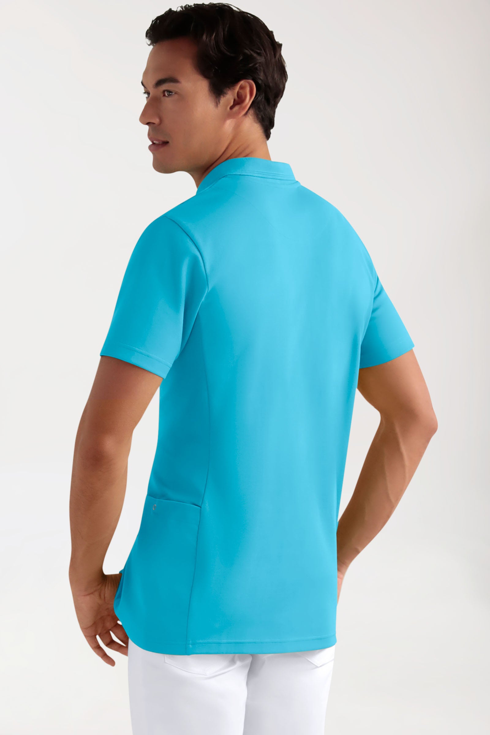 COMFY FLEX Stretch Schlupfkasack Herren - Polokragen türkis