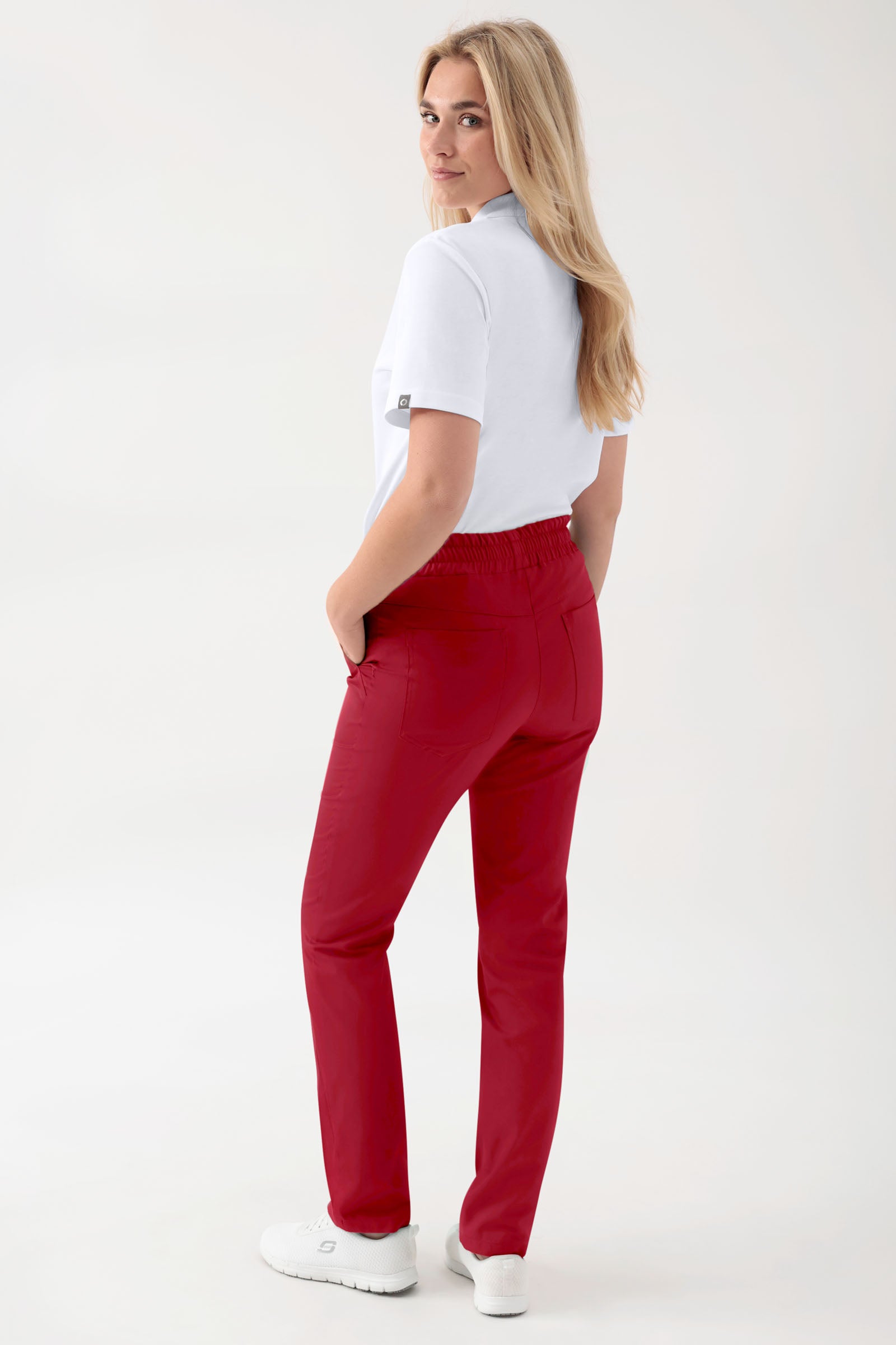 GREEN Stretch Hose Unisex - Rundumgummibund rot