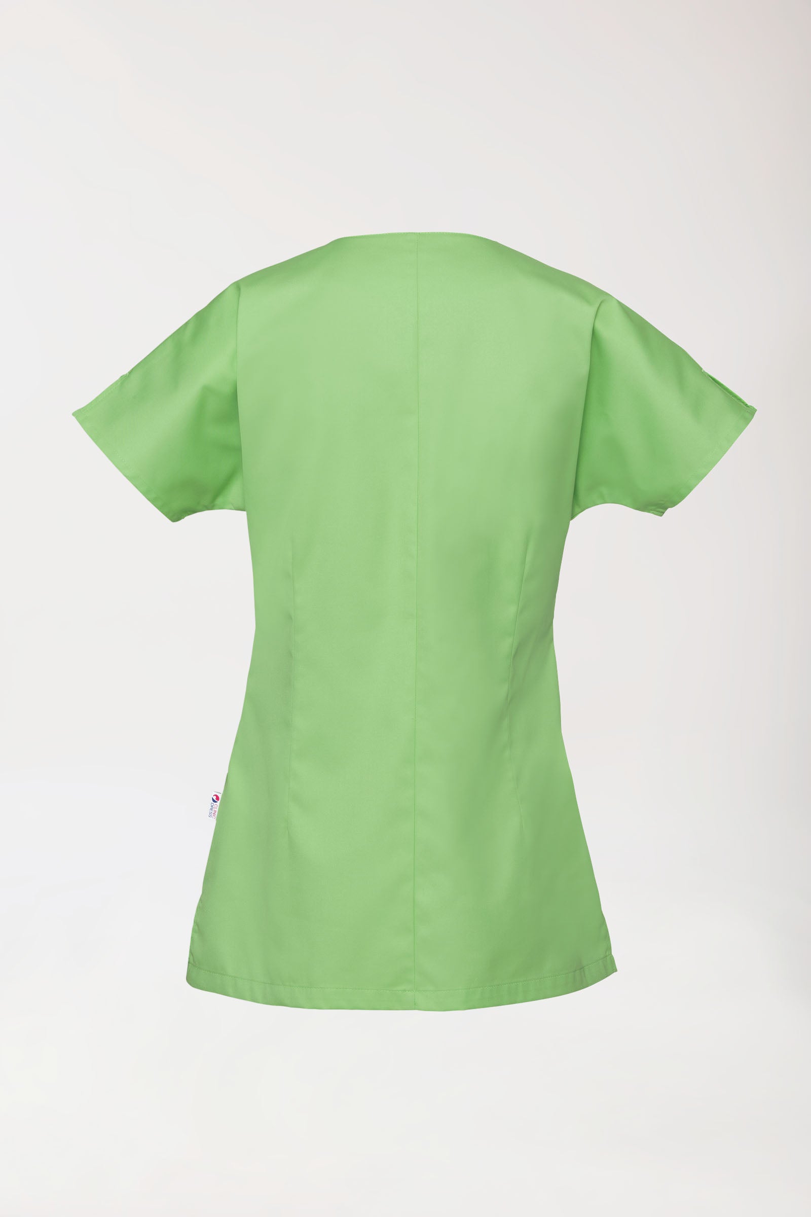 Beauty Kasack Damen - asymmetrische Druckknopfleiste apfelgrün
