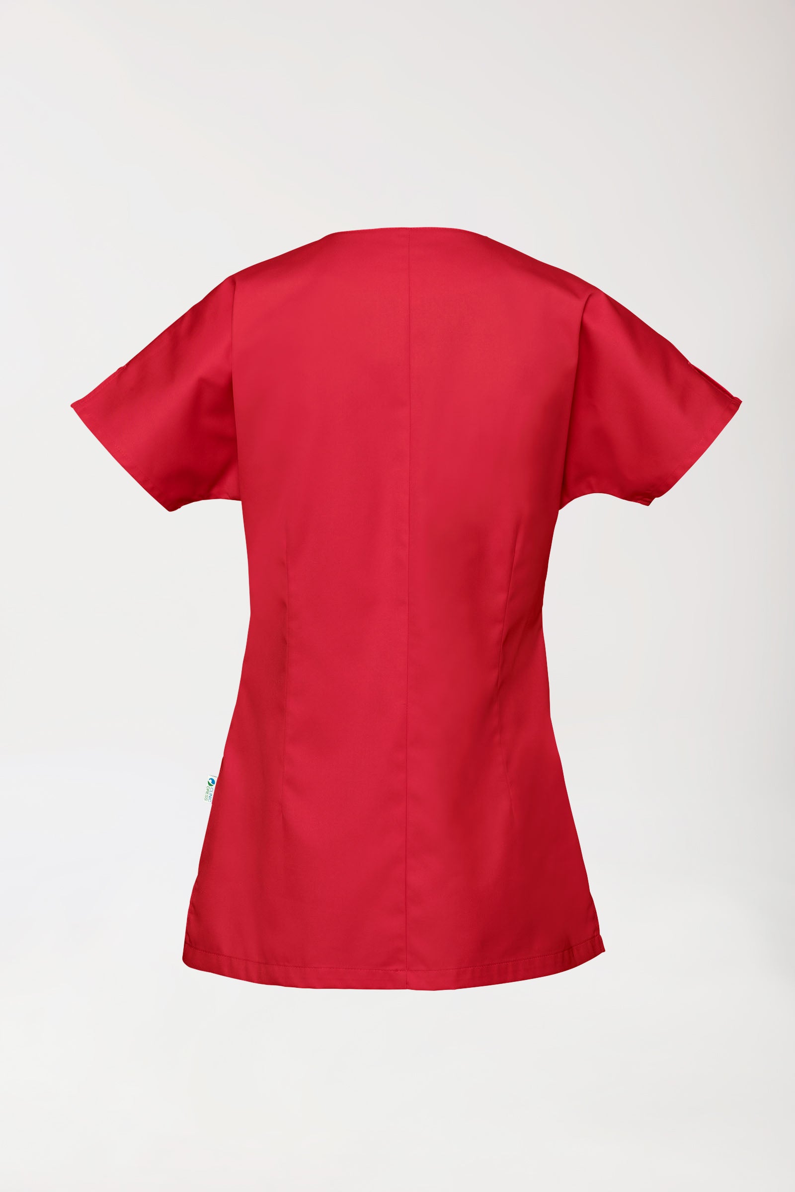 Beauty Kasack Damen - asymmetrische Druckknopfleiste rot