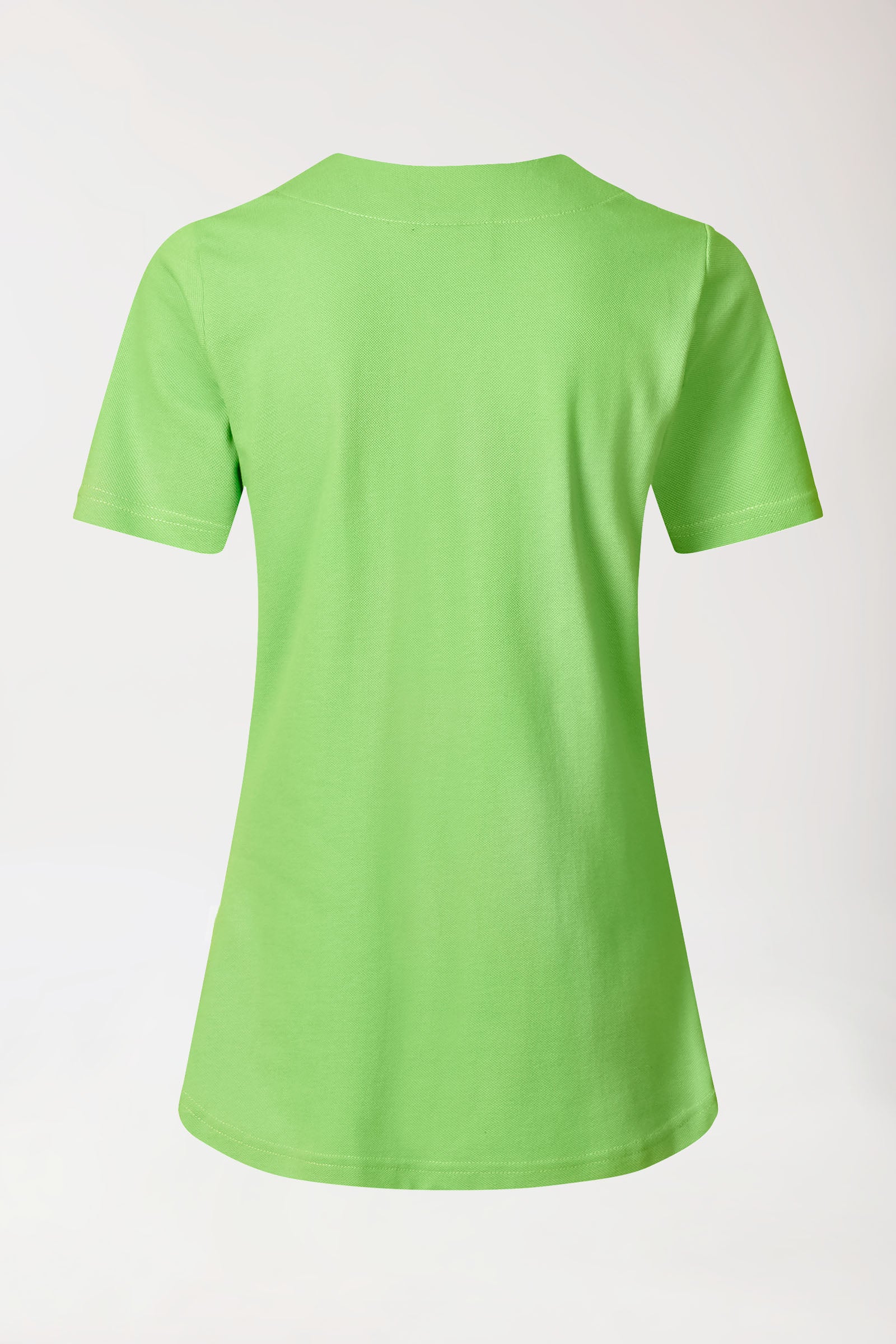 Piqué Longshirt Damen - diagonaler Ausschnitt apfelgrün