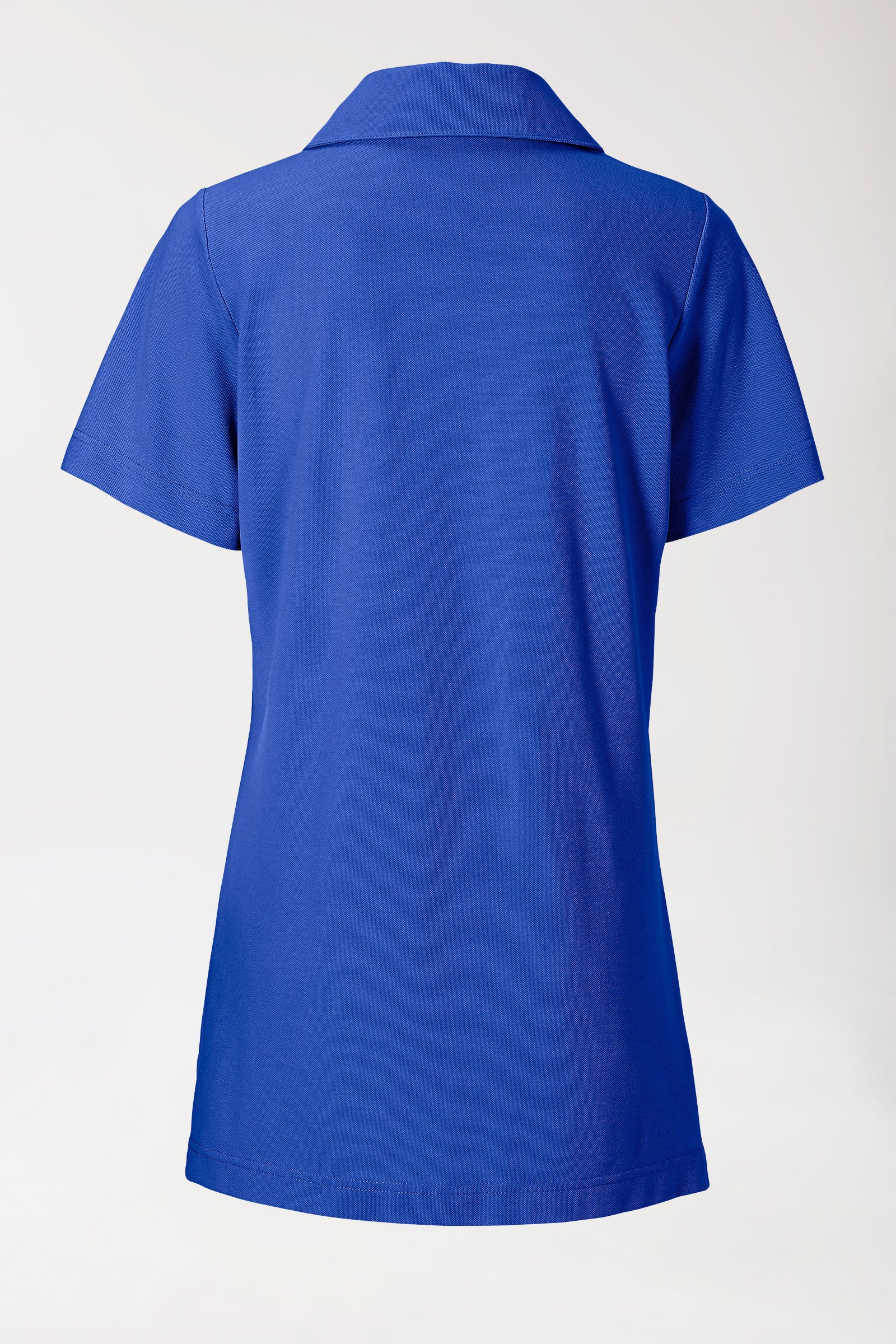 Piqué Longshirt Damen - mit Kragen königsblau