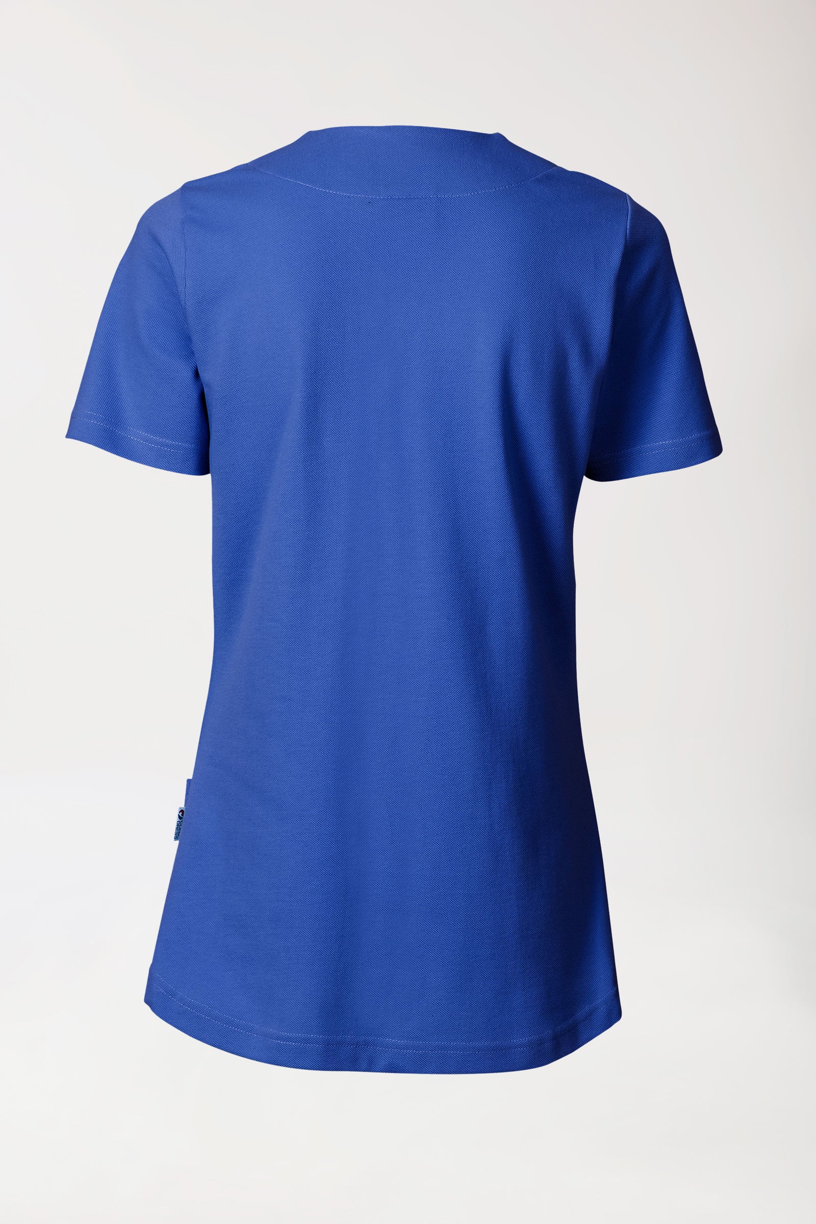 Piqué Longshirt Damen - diagonaler Ausschnitt königsblau