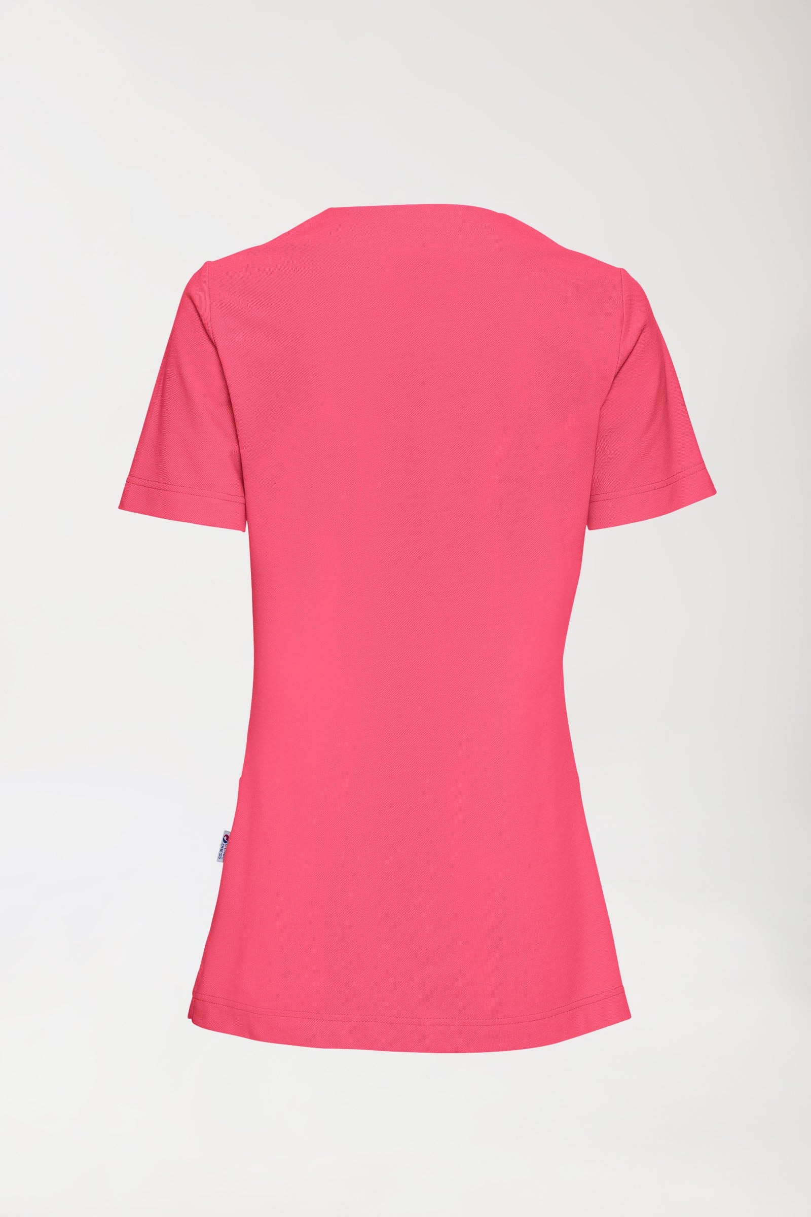 Piqué Longshirt Damen - V-Ausschnitt lipstick