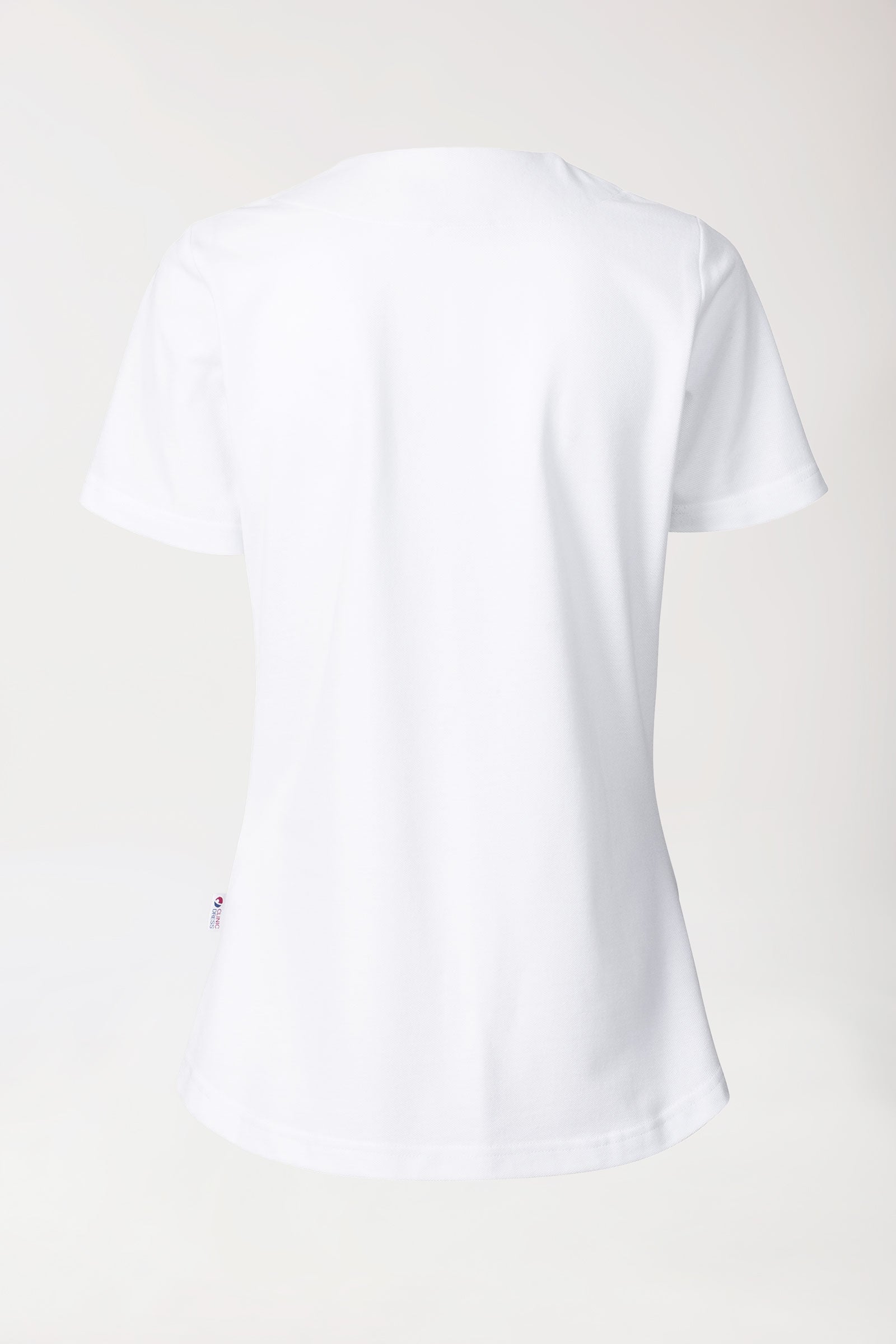 Piqué Longshirt Damen - diagonaler Ausschnitt weiß