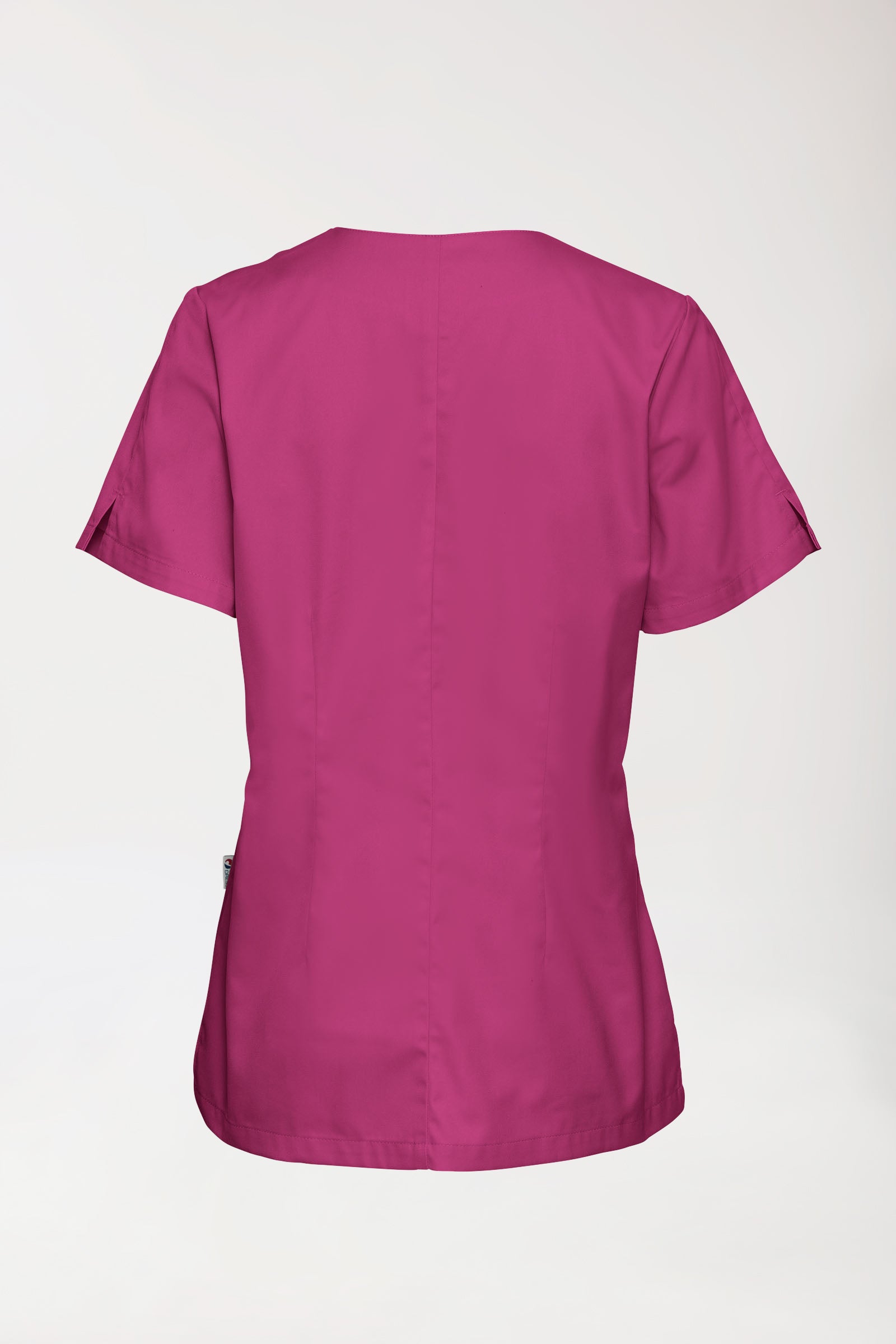 CORE Schlupfkasack Damen curved fit - mit Druckknöpfen berry, Rückansicht 