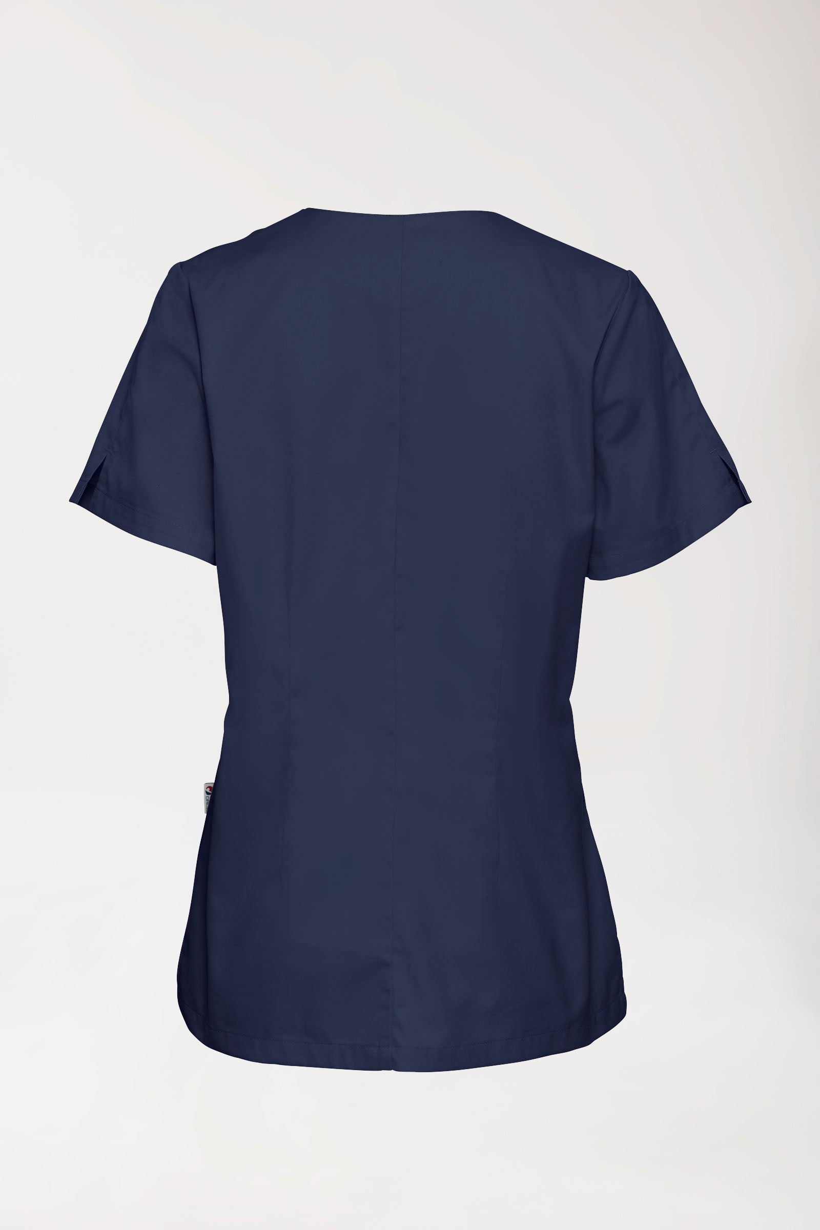 CORE Schlupfkasack Damen curved fit - mit Druckknöpfen navy, Rückansicht 