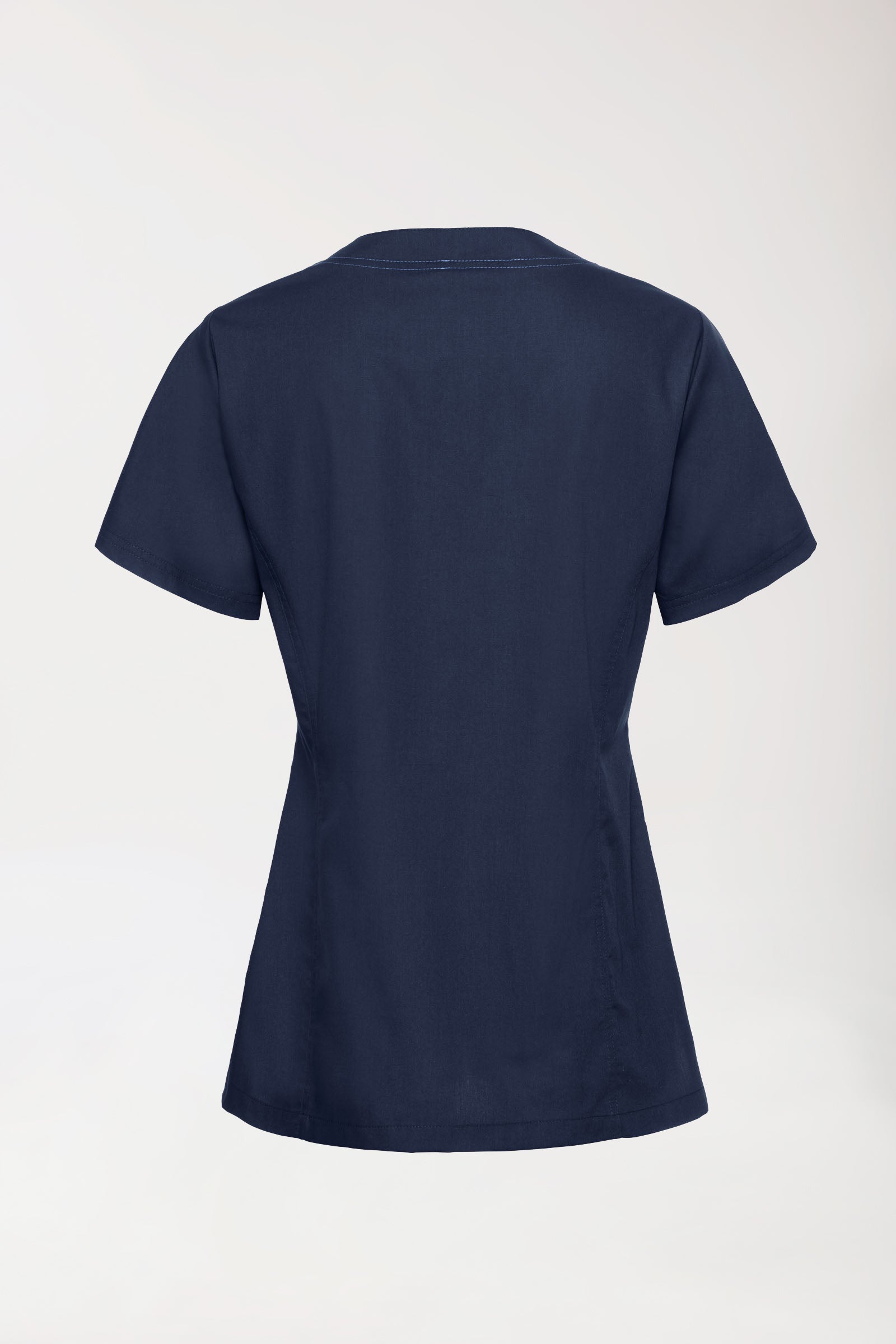 Damen-Schlupfkasack Navy mit Himmelblau, Rückansicht 