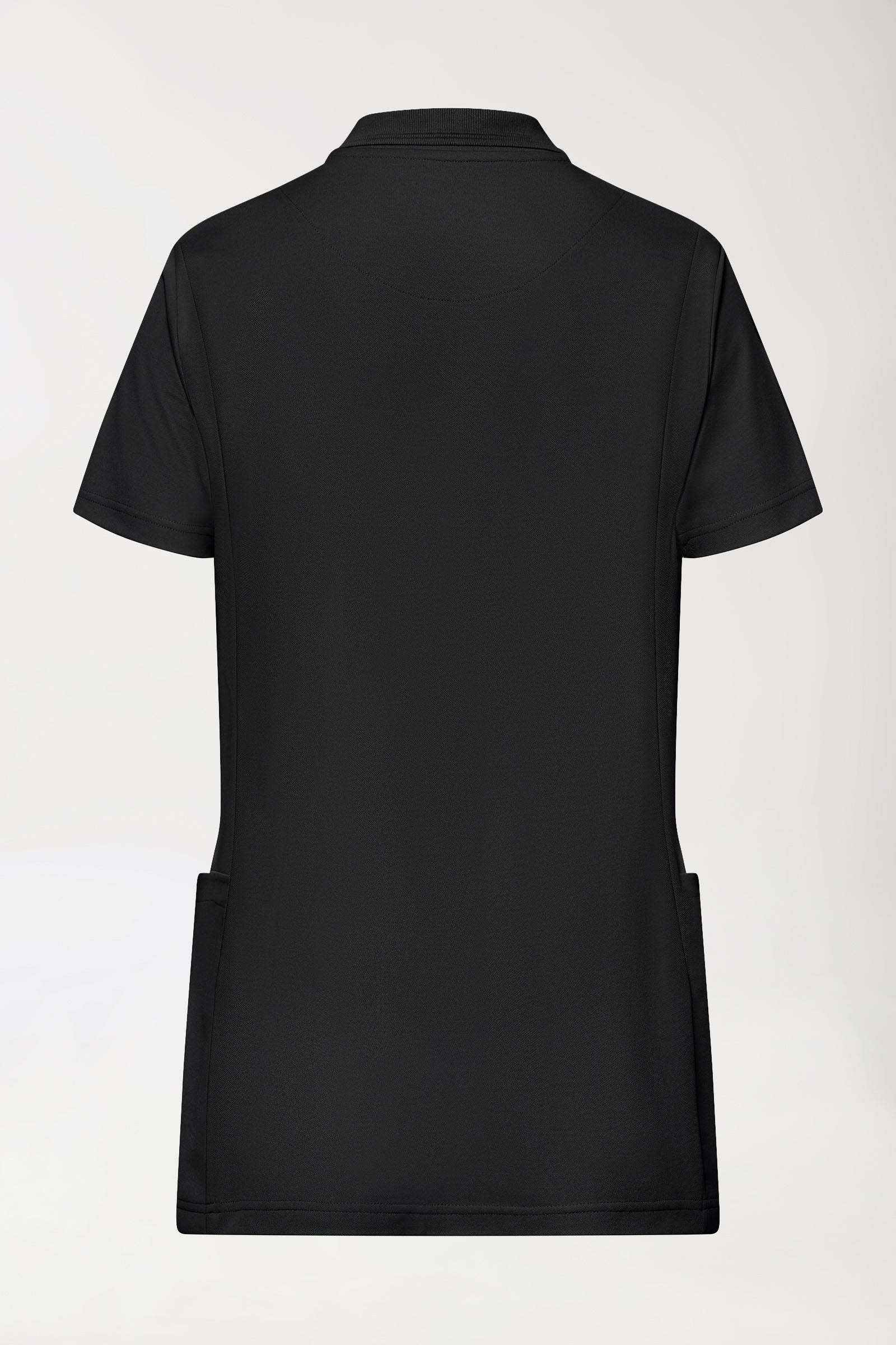 COMFY FLEX Stretch Schlupfkasack Damen - Polokragen schwarz, Rückansicht 